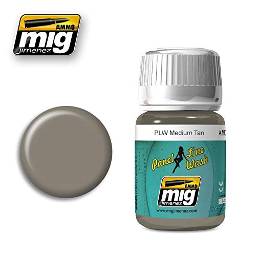 AMMO by Mig Sprue Brothers Panel Line Wash - Medium Tan (AMM1606) | Model Paint for Aircraft & Military Miniatures | Perfect for Detailing & Weathering Scale Models