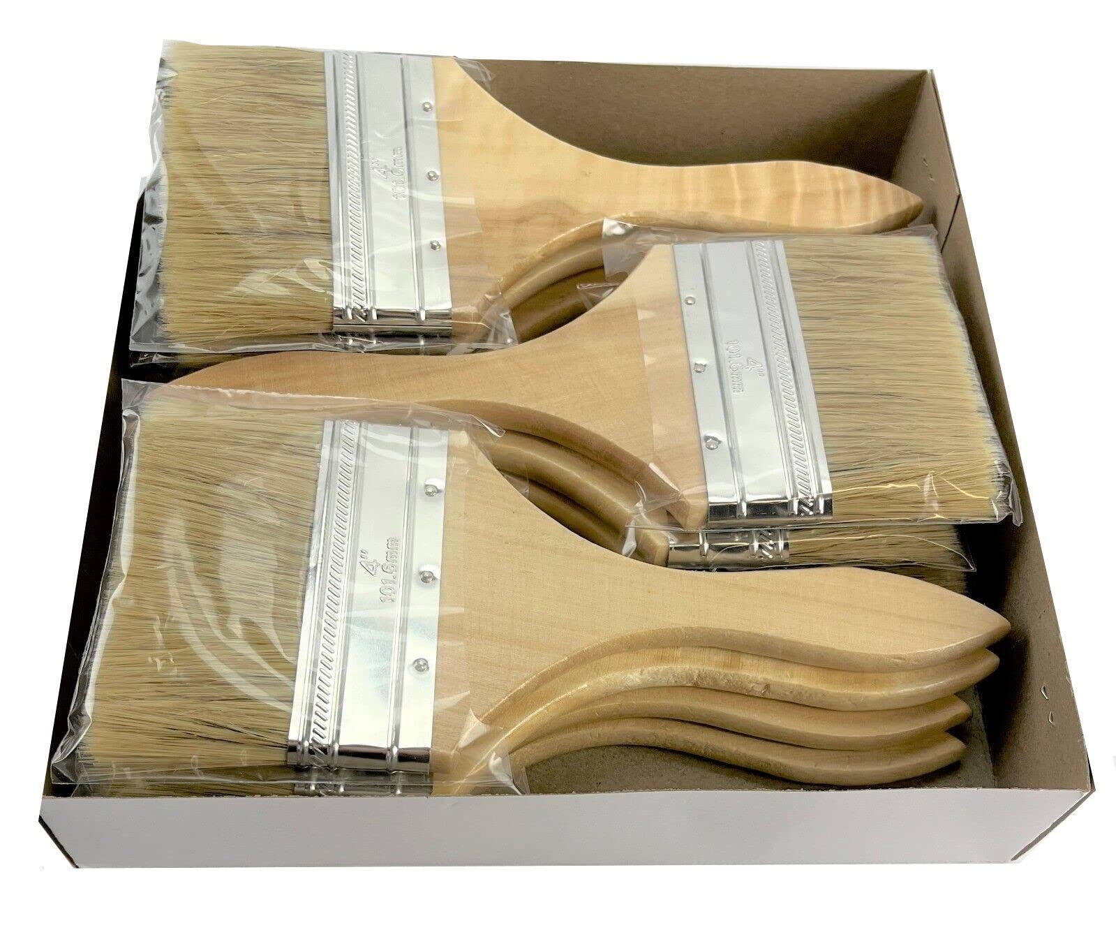 24 Pack 4 Inch Paint Brushes - Professional Artist & DIY Painting Supplies for Canvas, Walls, and Home Decor Projects