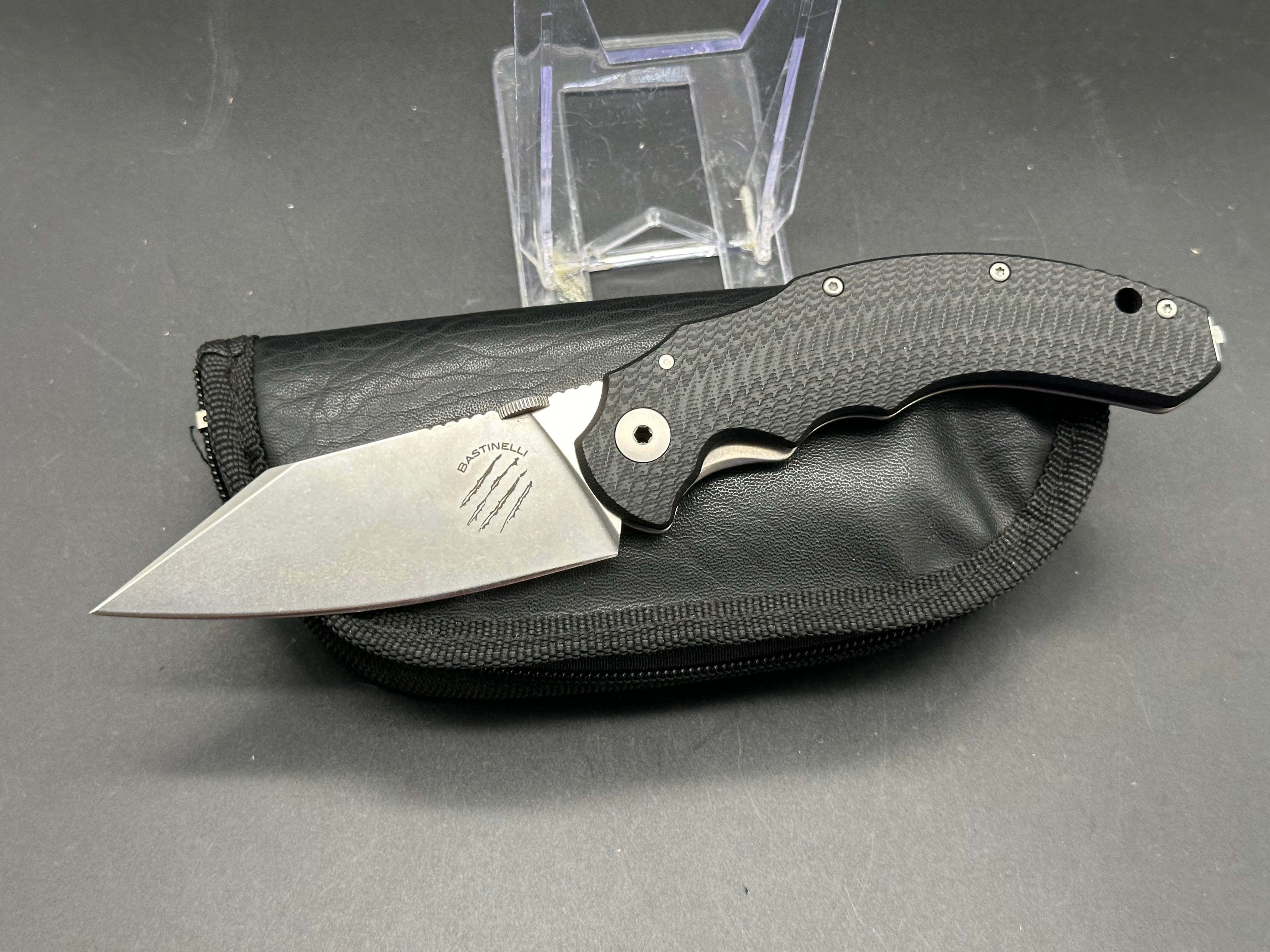 Bastinelli Dragotac Compact Titanium Frame Lock Folding Knife - Black EDC Pocket Knife for Outdoor, Camping, Hiking & Everyday Carry
