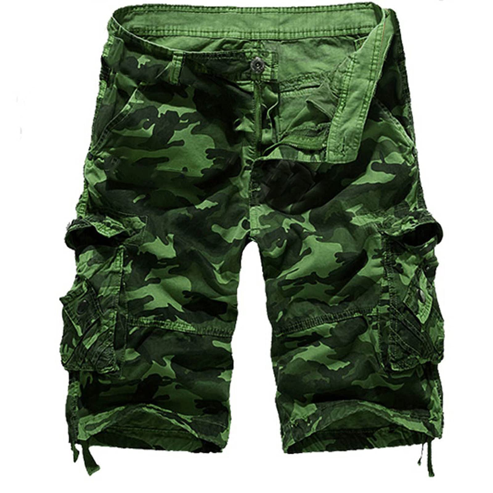 **Men's Camo Tactical Running Shorts - Loose-Fit Jogger Shorts with Belt & Pockets - High-Performance Workout & Outdoor Activewear for Gym, Hiking & Travel**