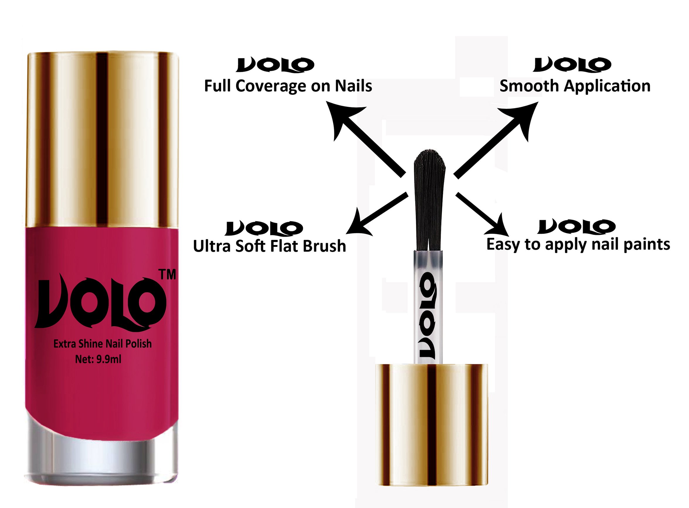 VOLO Luxury Super Shine Nail Polish Set - 12 Vibrant Colors, Long Lasting & Chip Resistant - Perfect for Manicure, Pedicure & Nail Art Designs