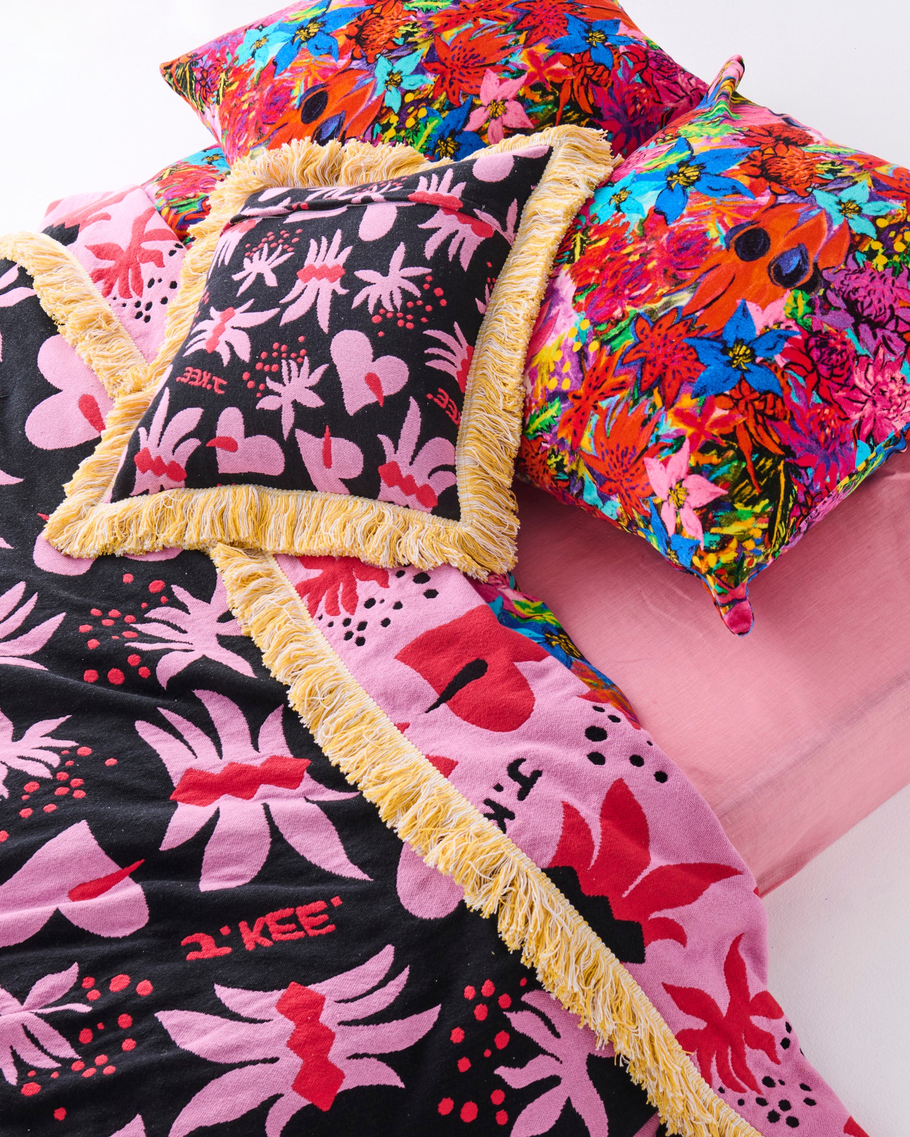 Kip&Co x Jenny Kee Our Sunburnt Country Woven Throw Pillow Cover | Australian-Inspired Bohemian Home Decor | Perfect for Sofa, Bed & Outdoor Lounge