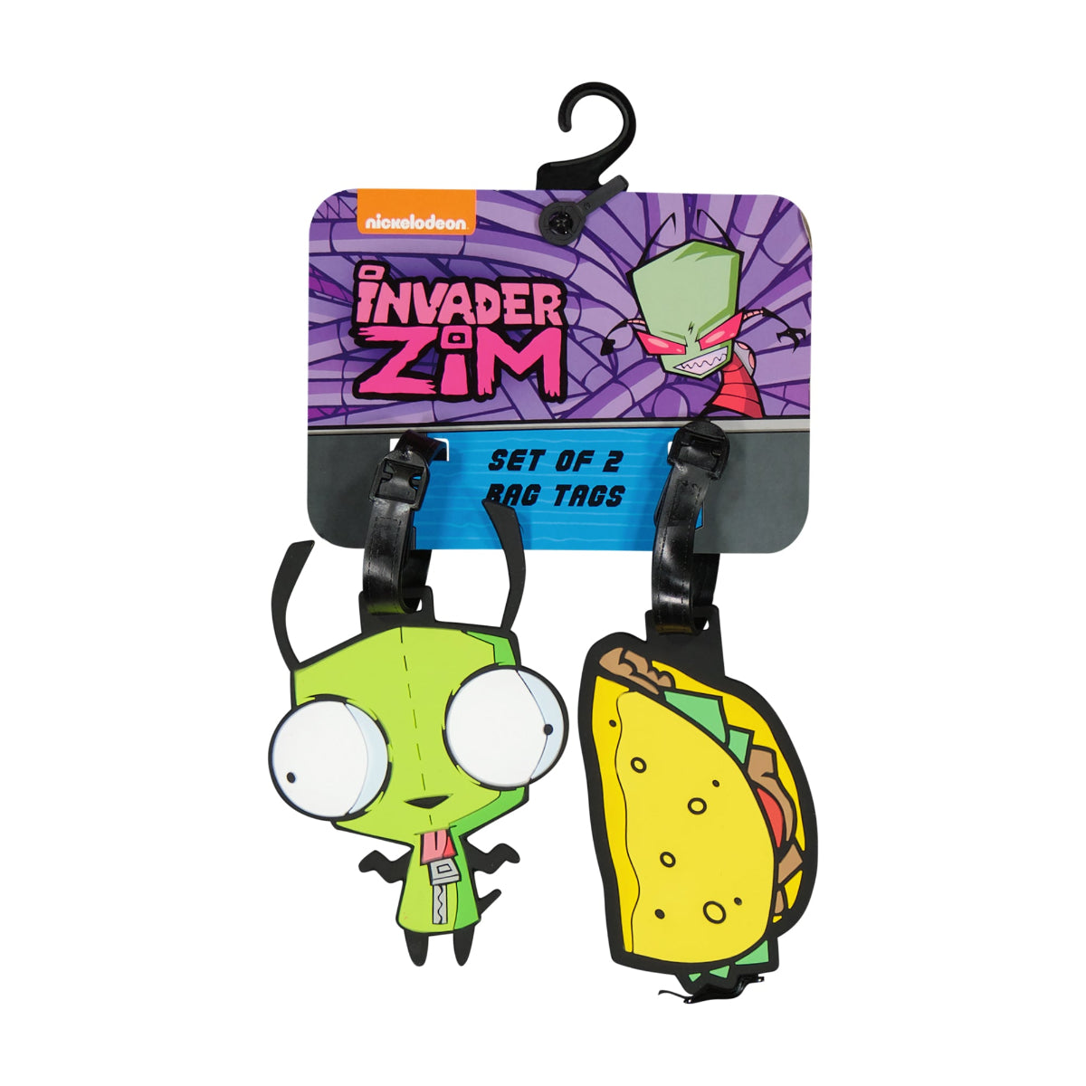 Invader Zim GIR & Taco Luggage Tag Set - 2 Piece Anime Travel Accessories for Backpacks, Suitcases & Carry-On Bags