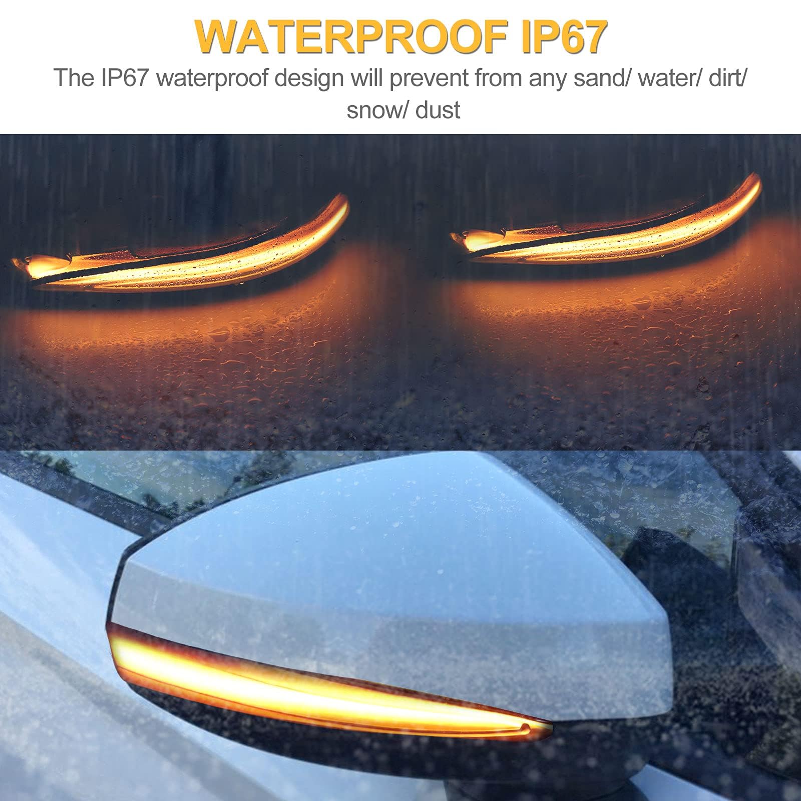EEEKit 2PCS LED Side Mirror Turn Signal Lights - Sequential Dynamic Indicator Strip for 2016-2023 Toyota Tacoma, 2019-2024 RAV4 XA50, 2020-2024 Highlander XU70 - Easy Installation & Enhanced Safety for Night Driving & Parking