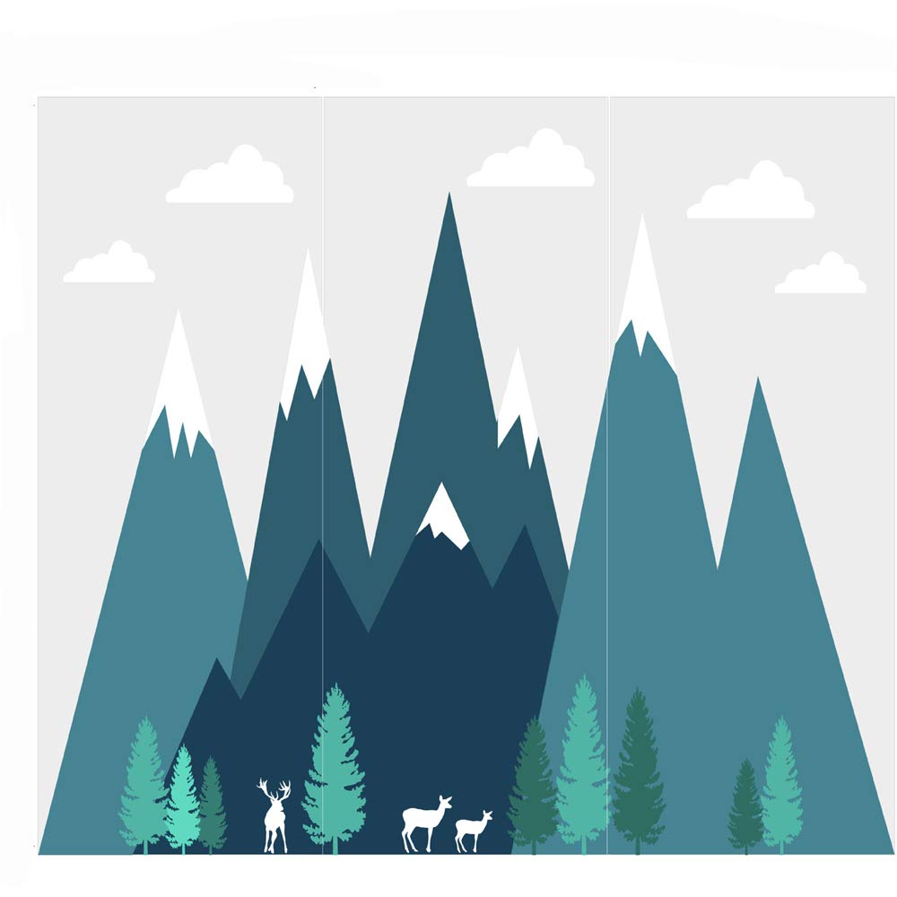 Nordic Style Kids Wall Stickers - Cute Gable Decals for Children's Room, Eco-Friendly Home Decor (3 Sheets) - Perfect for Nursery, Playroom & Bedroom Decoration