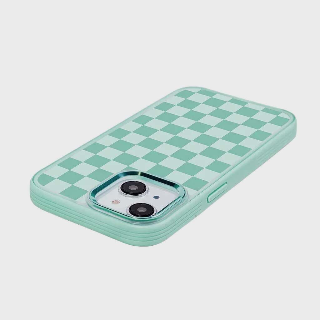 iPhone 16e MagSafe Case - Green Checkerboard Design | Slim Protective Cover for Wireless Charging | Perfect for Work, Travel & Everyday Use