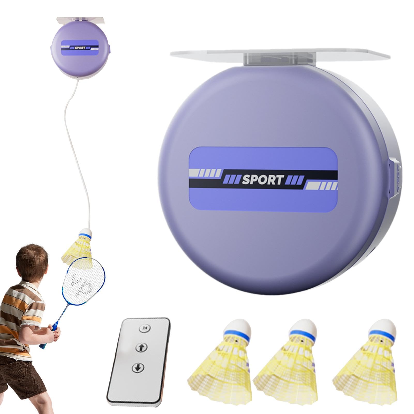 Portable Badminton Rebound Trainer - Adjustable Solo Practice Equipment for Men & Women | Improve Badminton Skills at Home, Gym or Outdoors | Perfect for Beginners & Advanced Players Training