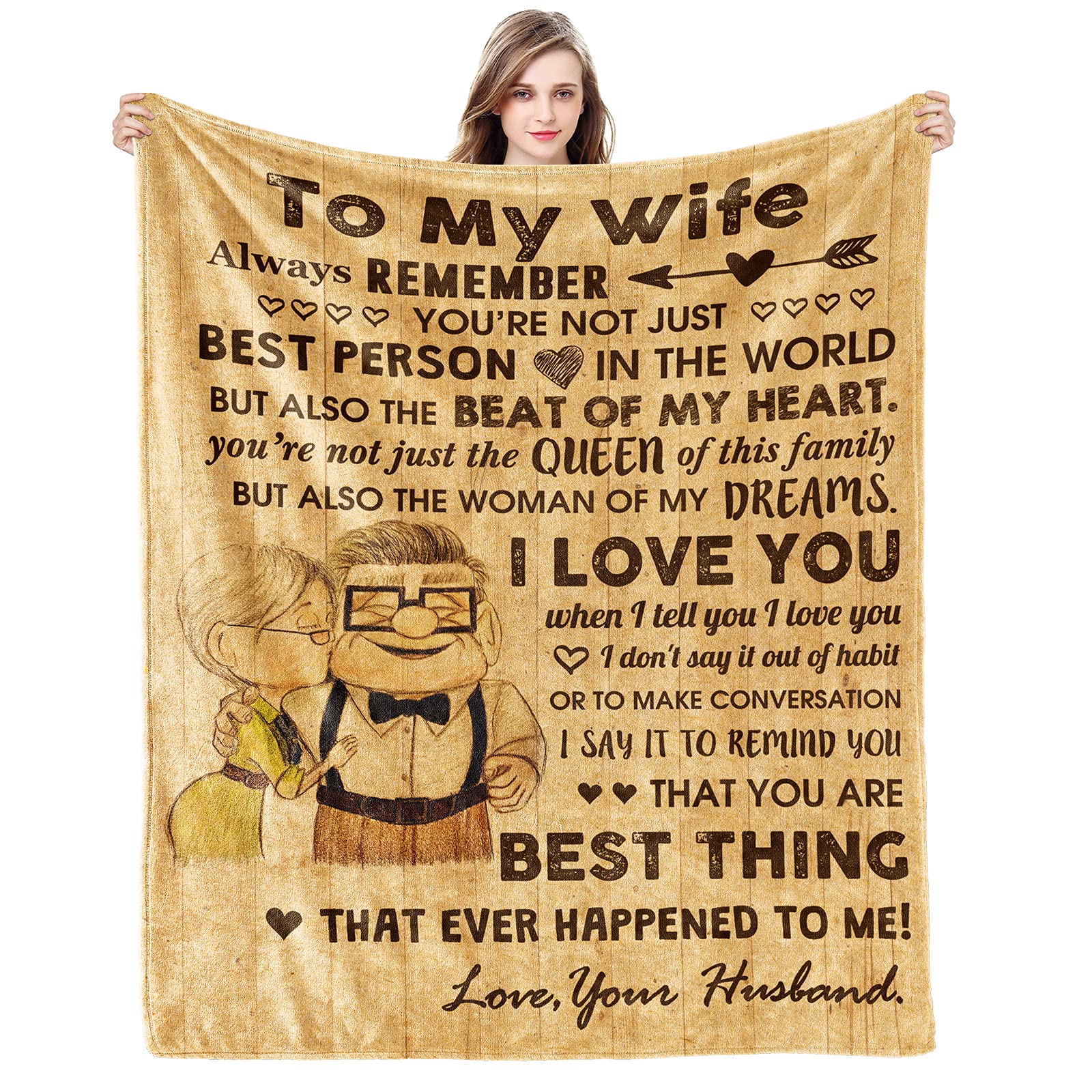 Super Soft Flannel Throw Blankets for Women - Cozy & Warm Gift for Wife, Anniversary, Birthday, Christmas, Valentine's Day - Perfect for Couch, Bed & Winter Nights
