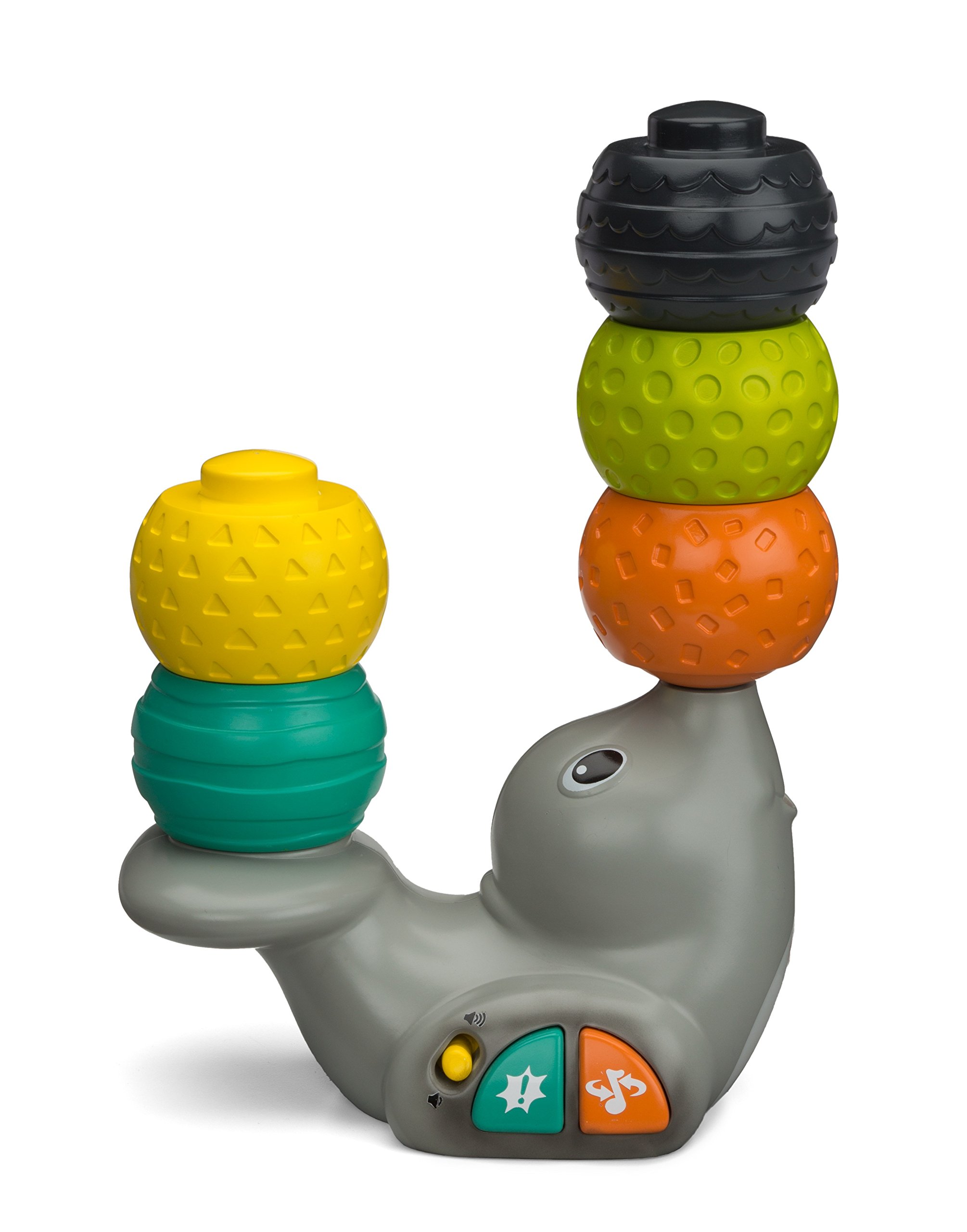 Infantino Stack & Spin Seal - Educational Baby Toy for Sensory Play & Motor Skills Development - Perfect for Toddlers 6-12 Months - Great for Playtime, Learning & Developmental Activities