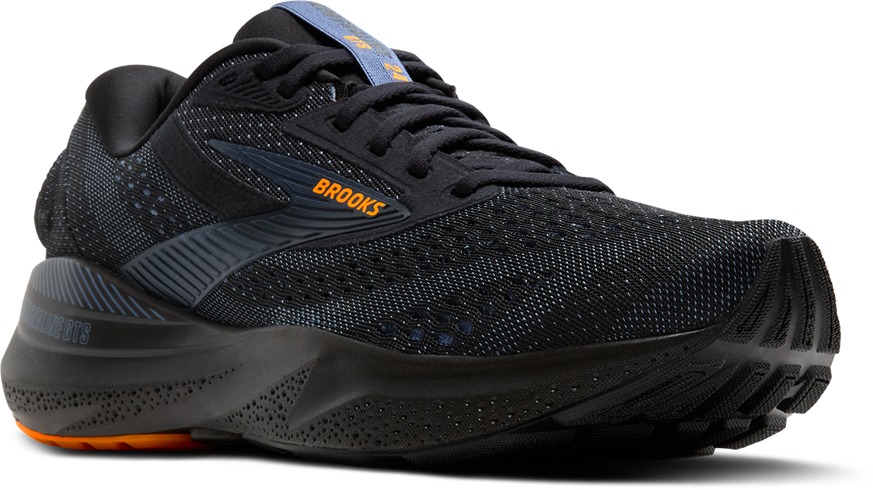 Men's Adrenaline GTS 24 Running Shoes - Black/Country Blue/Orange - Lightweight Cushioned Sneakers for Men - Perfect for Jogging, Gym Workouts & Daily Walking
