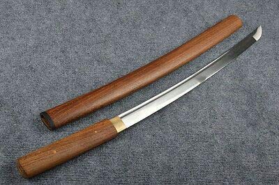 Hand Forged Japanese Tanto Shirasaya Ninja Sword - Full Tang Real Steel Blade with Wooden Sheath - Letter Opener, Samurai Sword for Collection, Cosplay & Home Decor