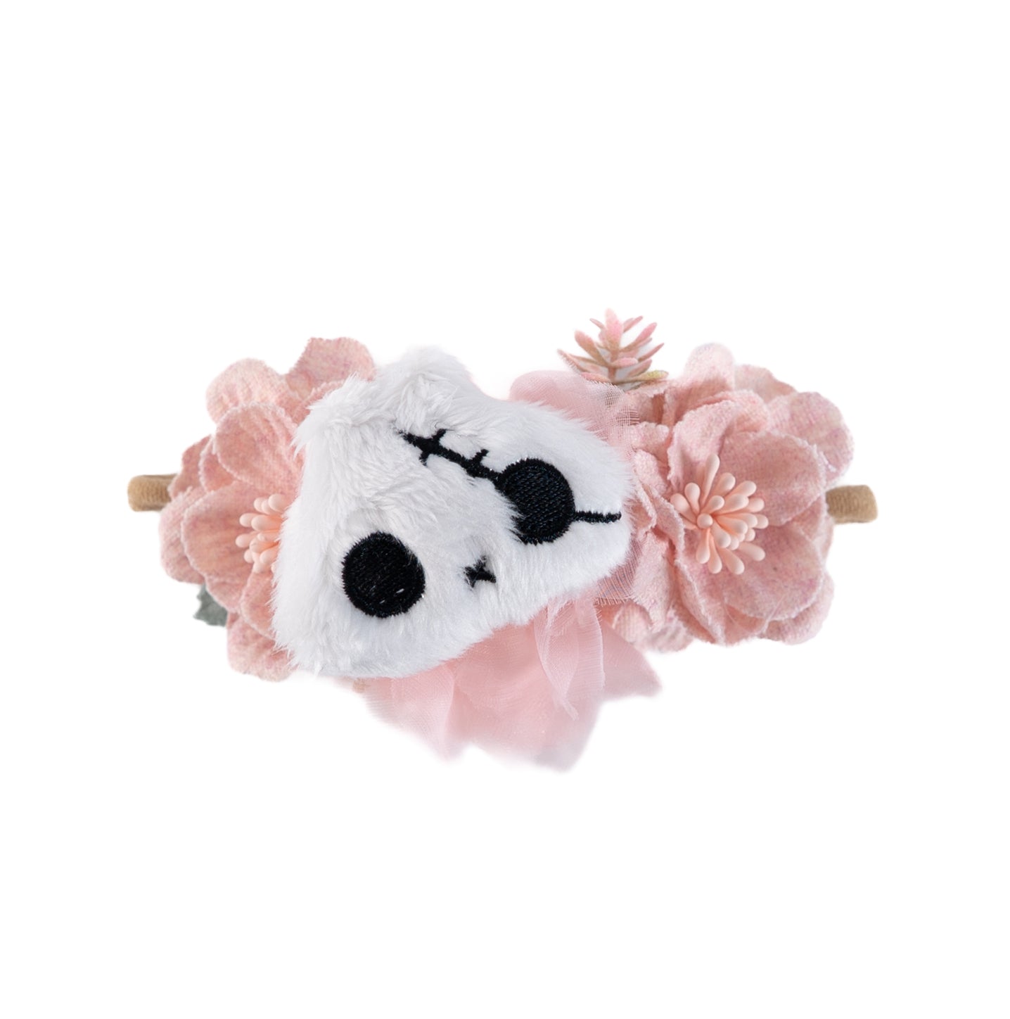 Cute Plush Skeleton Bunny with Flower Crown - Soft Stuffed Animal Toy for Kids, Girls & Boys - Perfect for Halloween Decor, Birthday Gifts & Room Decoration