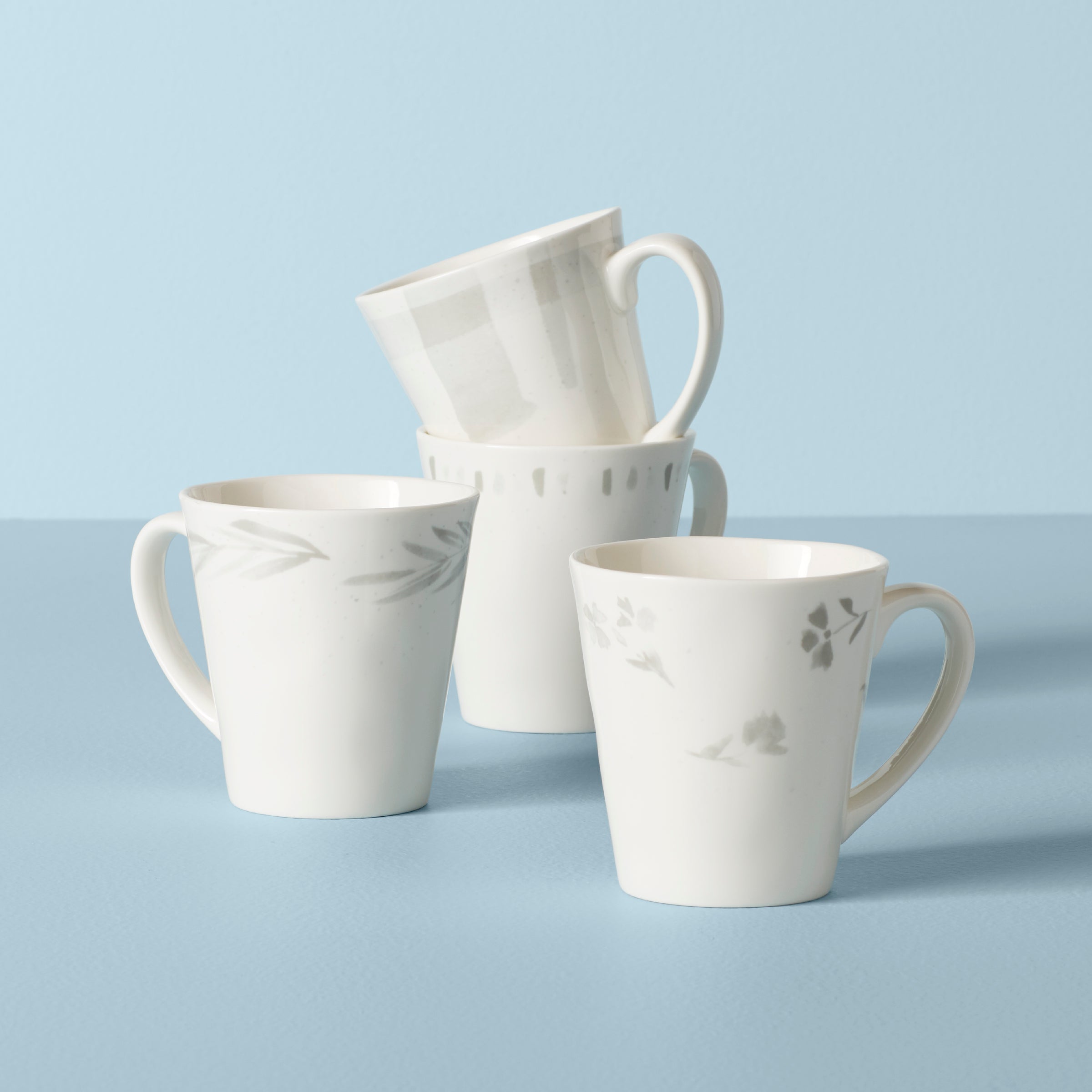 Premium Oyster Bay Assorted Coffee Mugs Set of 4 - 16oz Porcelain Tea Cups with Elegant Design for Home, Office & Gifts - Perfect for Coffee, Tea & Hot Beverages