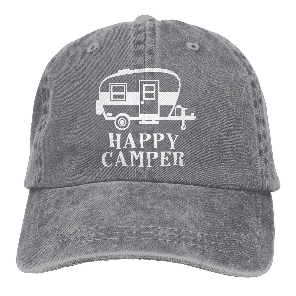 Happy Camper Baseball Cap for Women - Adjustable Dad Hat for Golf, Outdoor & Casual Wear