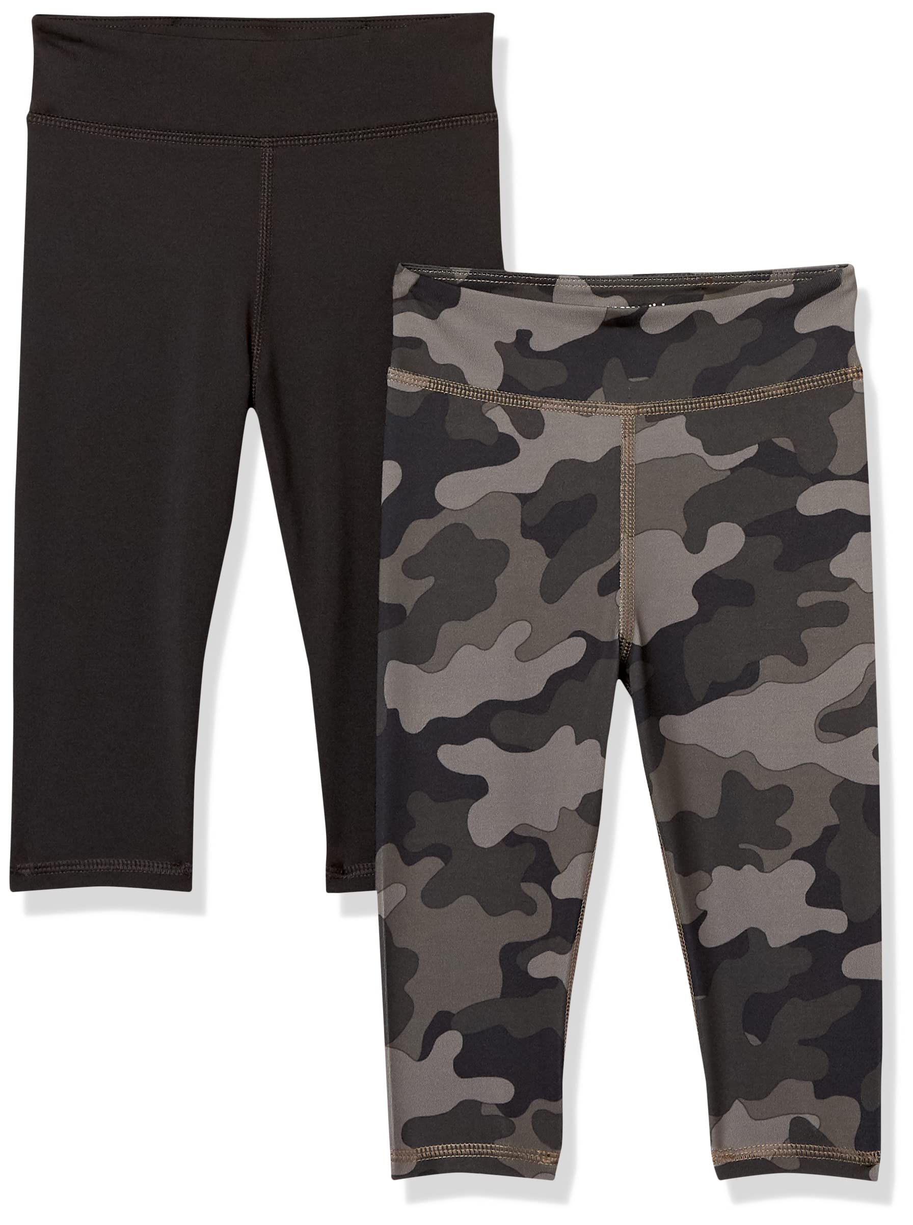 Amazon Essentials Girls and Toddlers' Active Capri Leggings Multipack - Stretchy Comfortable Workout Leggings for Play, Gym & Everyday Wear
