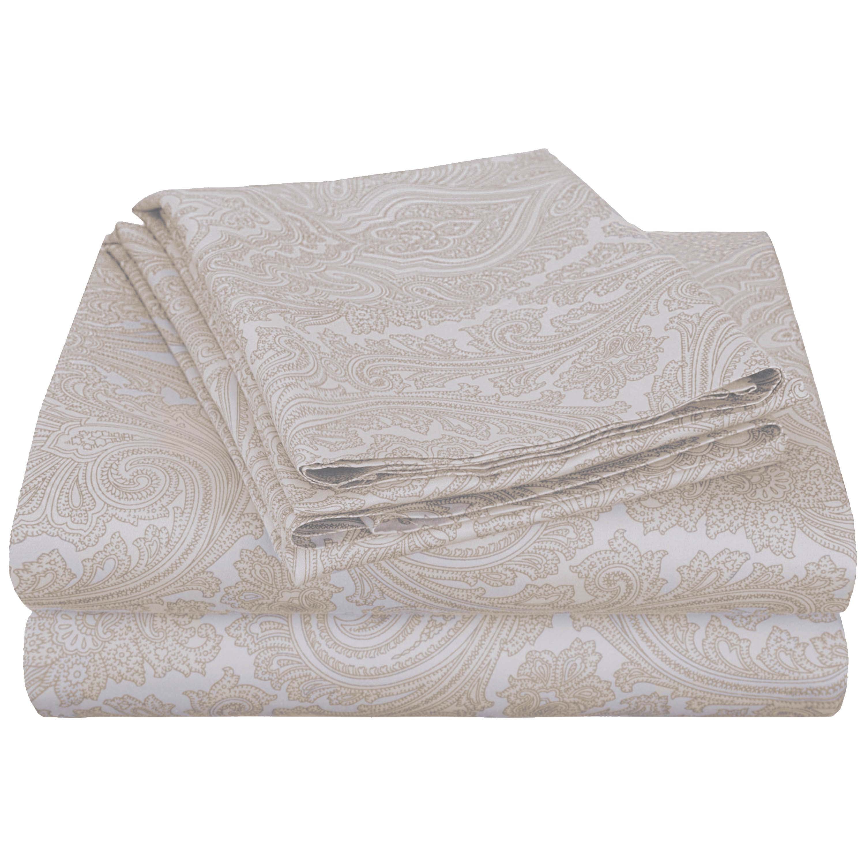 Italian Paisley 600 Thread Count Cotton Blend Deep Pocket Sheet Set - Ultra Soft Bedding for Queen & King Size Beds - Perfect for Luxury Hotels, Guest Rooms & Master Bedrooms