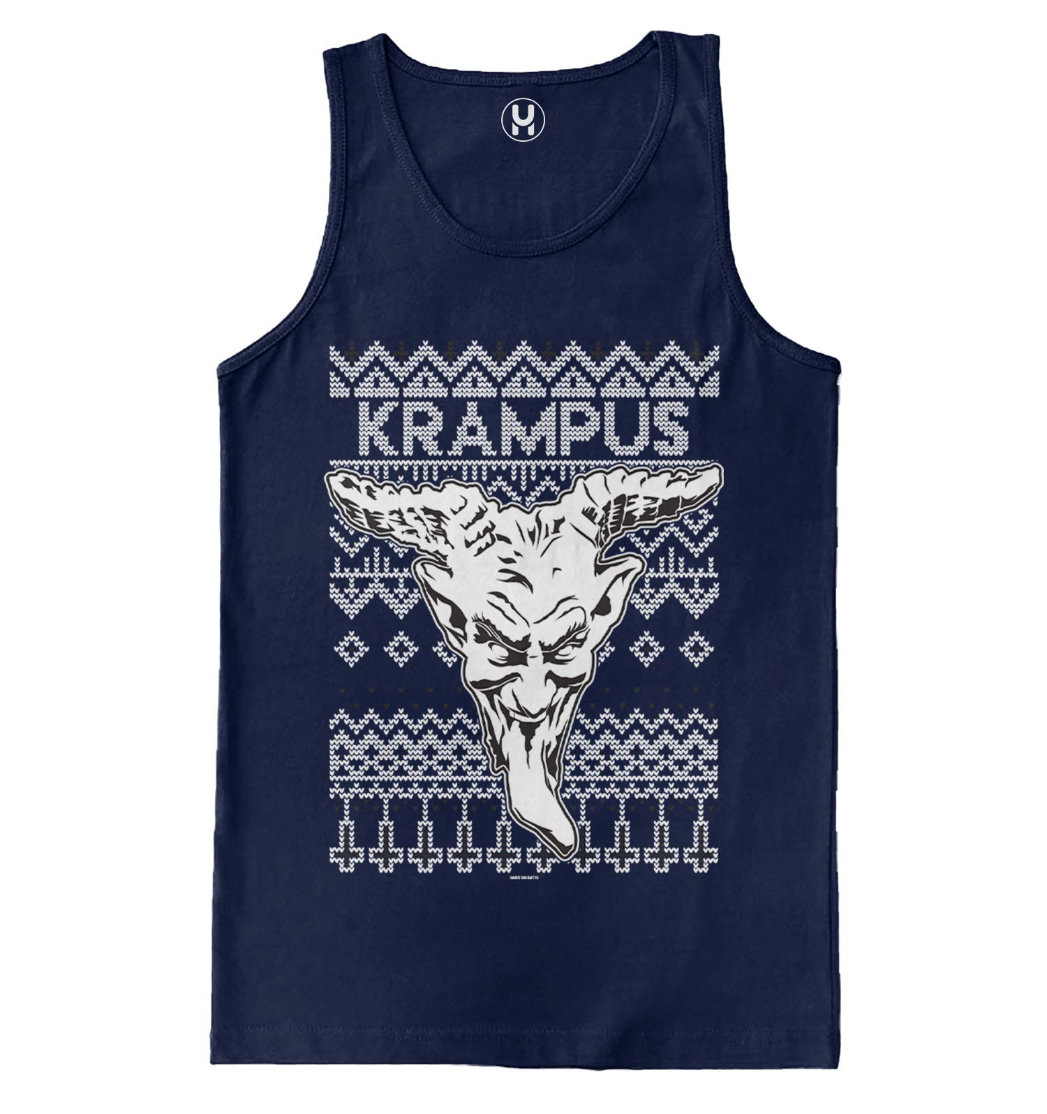 Haase Unlimited Krampus Evil Wicked Ugly Christmas Men's Tank Top - Gothic Holiday Shirt for Christmas Parties & Ugly Sweater Contests