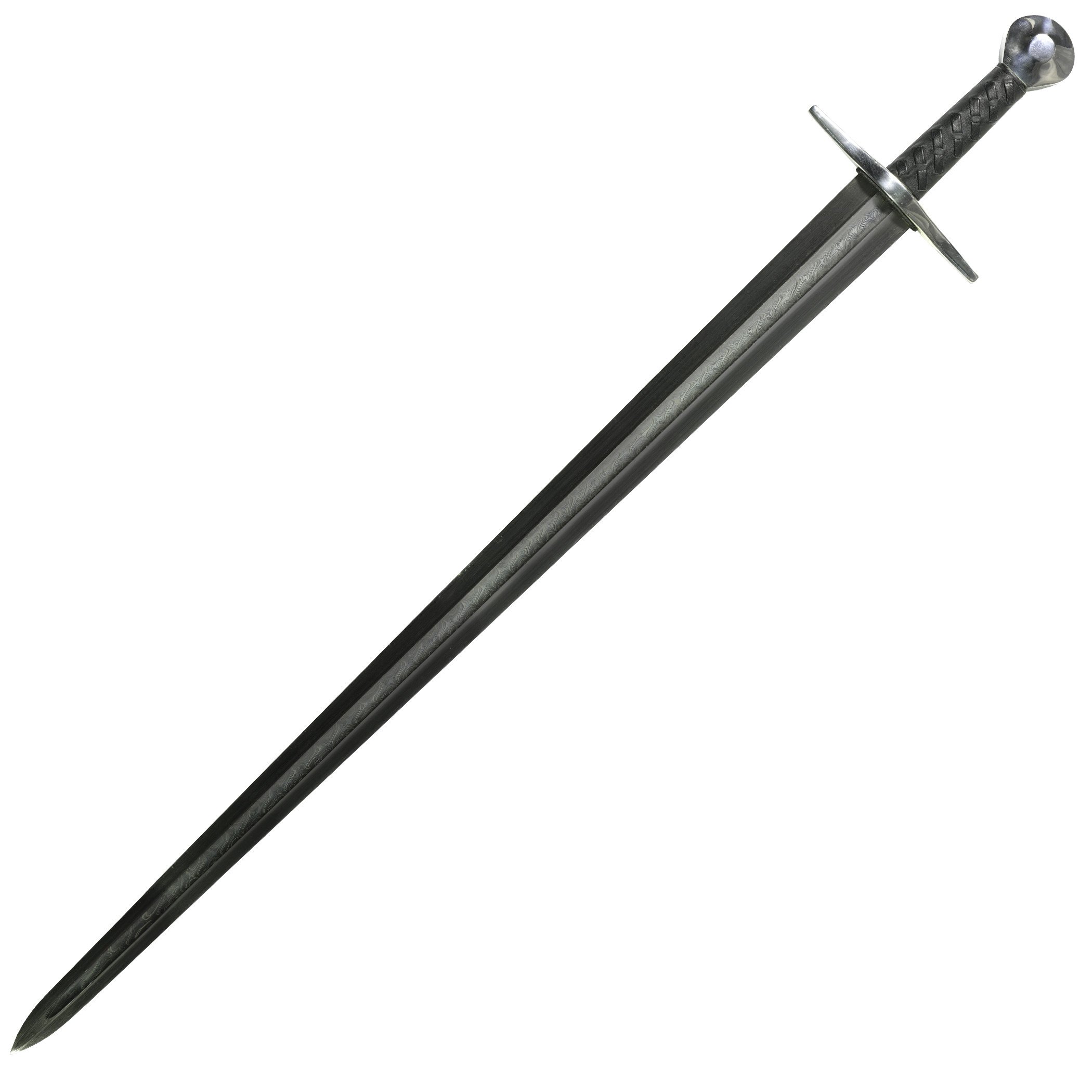 CAS Hanwei Marshall Sword - Handcrafted Damascus Steel Blade with Leather Scabbard | Collectible Medieval Sword for Display, Cosplay & Historical Reenactment