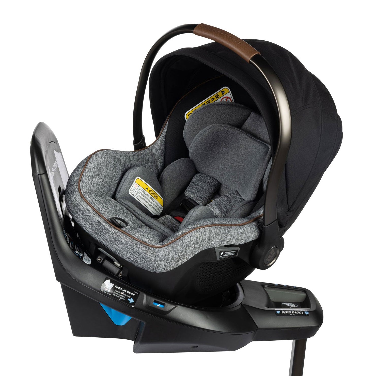 Maxi Cosi Peri 180 Rotating Infant Car Seat - 360° Swivel Base for Easy Entry & Exit - Rear & Forward Facing - For Babies 4-35 lbs - Perfect for Travel & Daily Commute