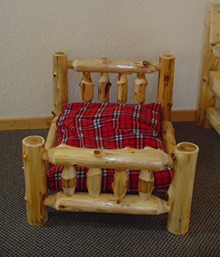 Premium Cedar Log Pet Bed - Natural Wood Dog & Cat Bed - Cozy & Durable for Indoor & Outdoor Use - Perfect for Living Rooms, Patios & Kennels