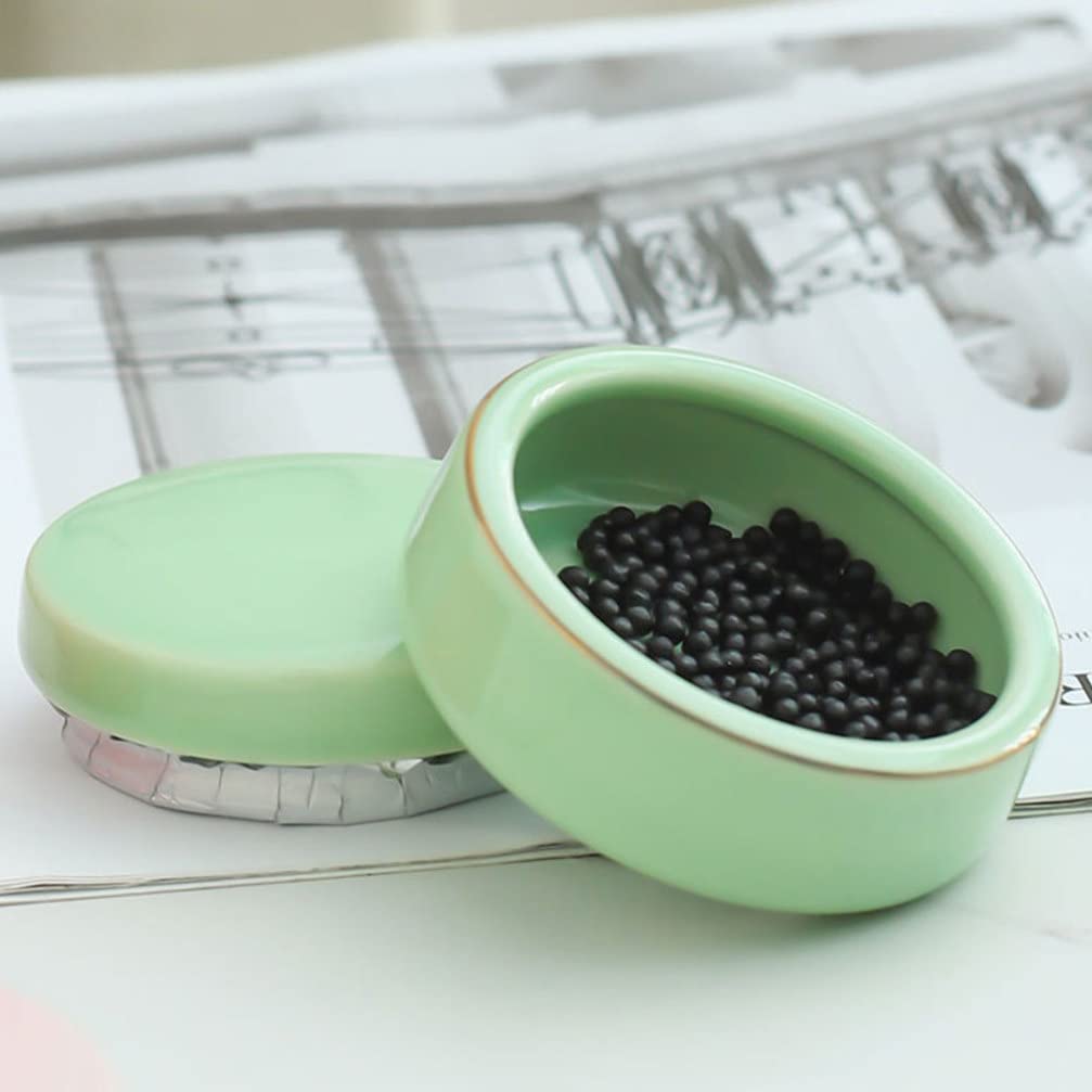 Cabilock 2-Pack Mini Ceramic Sample Jars - Empty Cosmetic Containers for Creams, Lipsticks, Tea, Lip Balm & Jewelry | Perfect for Travel, DIY Beauty & Home Organization