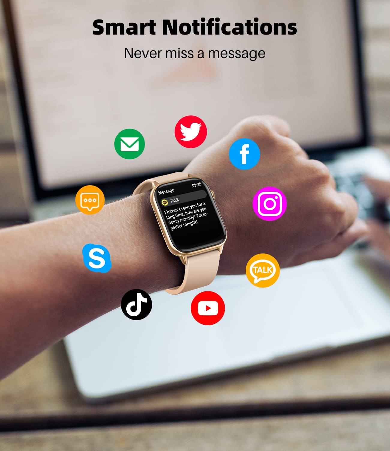 EGQINR Smart Watch with Call Function, 1.68