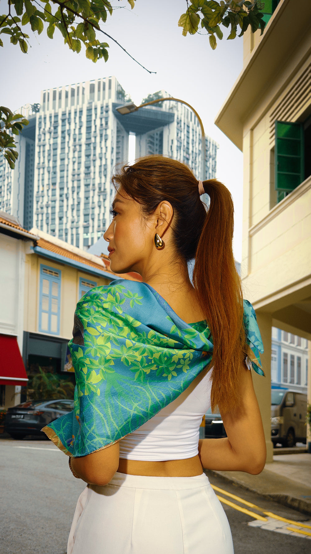 Elegant Sunset at the Wetland Silk Scarf - Premium Fashion Accessory for Women, Evening Parties & Special Occasions