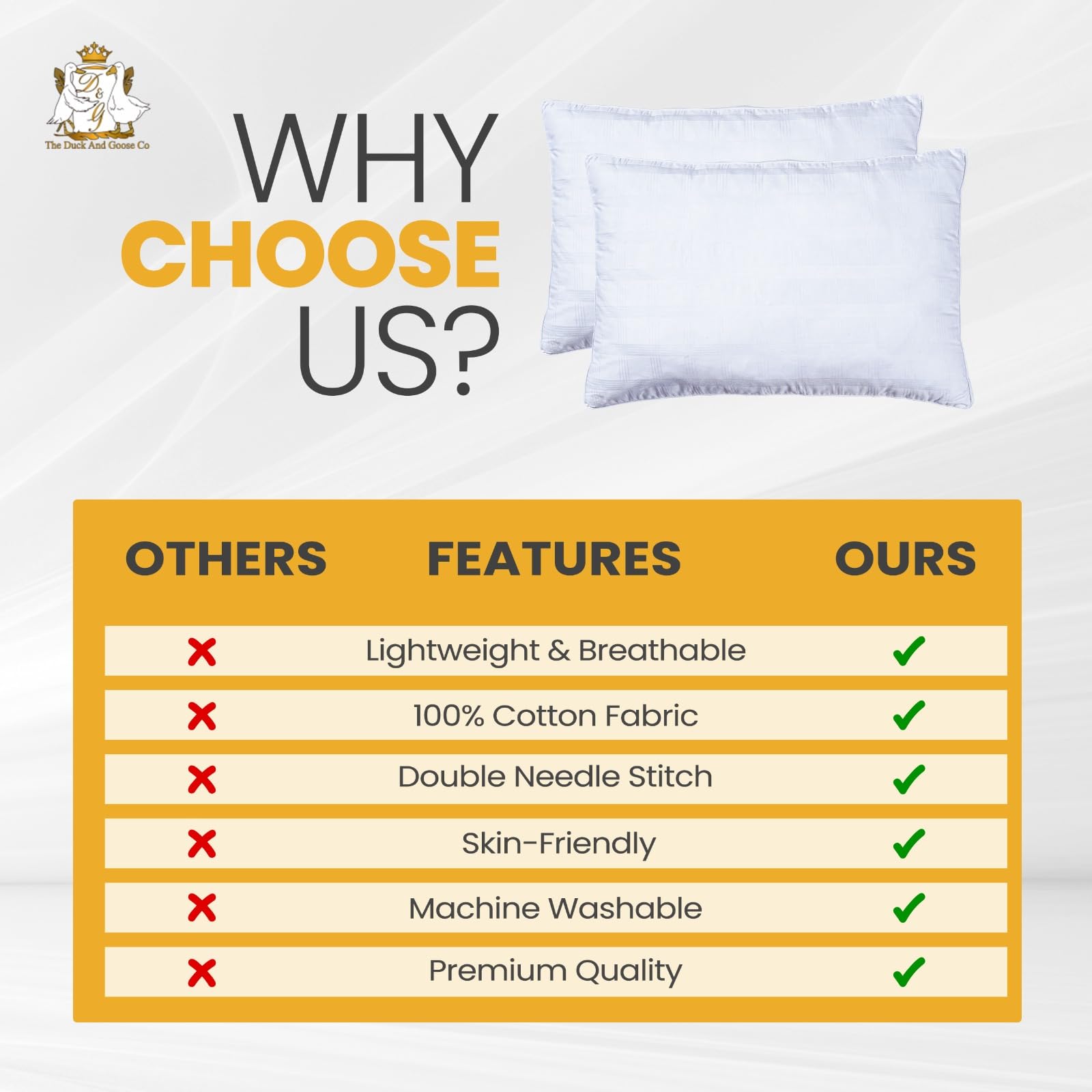 Cooling Plush Down Alternative Pillows - Set of 2 for Back, Stomach & Side Sleepers | Hotel Quality Bedding