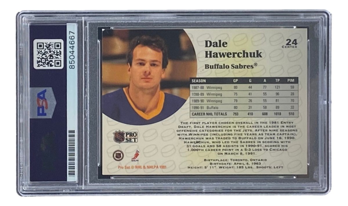Dale Hawerchuk Autographed 1991 Pro Set #24 Buffalo Sabres Hockey Card - PSA/DNA Certified - Perfect for NHL Memorabilia Collectors & Hockey Fans Display