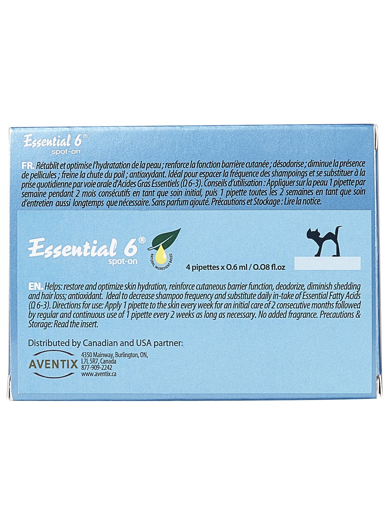 Dermoscent Essential 6 Spot On for Cats - Flea & Tick Treatment, Skin & Coat Care - Waterproof Cat Flea Drops for Indoor & Outdoor Cats - Use Before Grooming or Outdoor Adventures