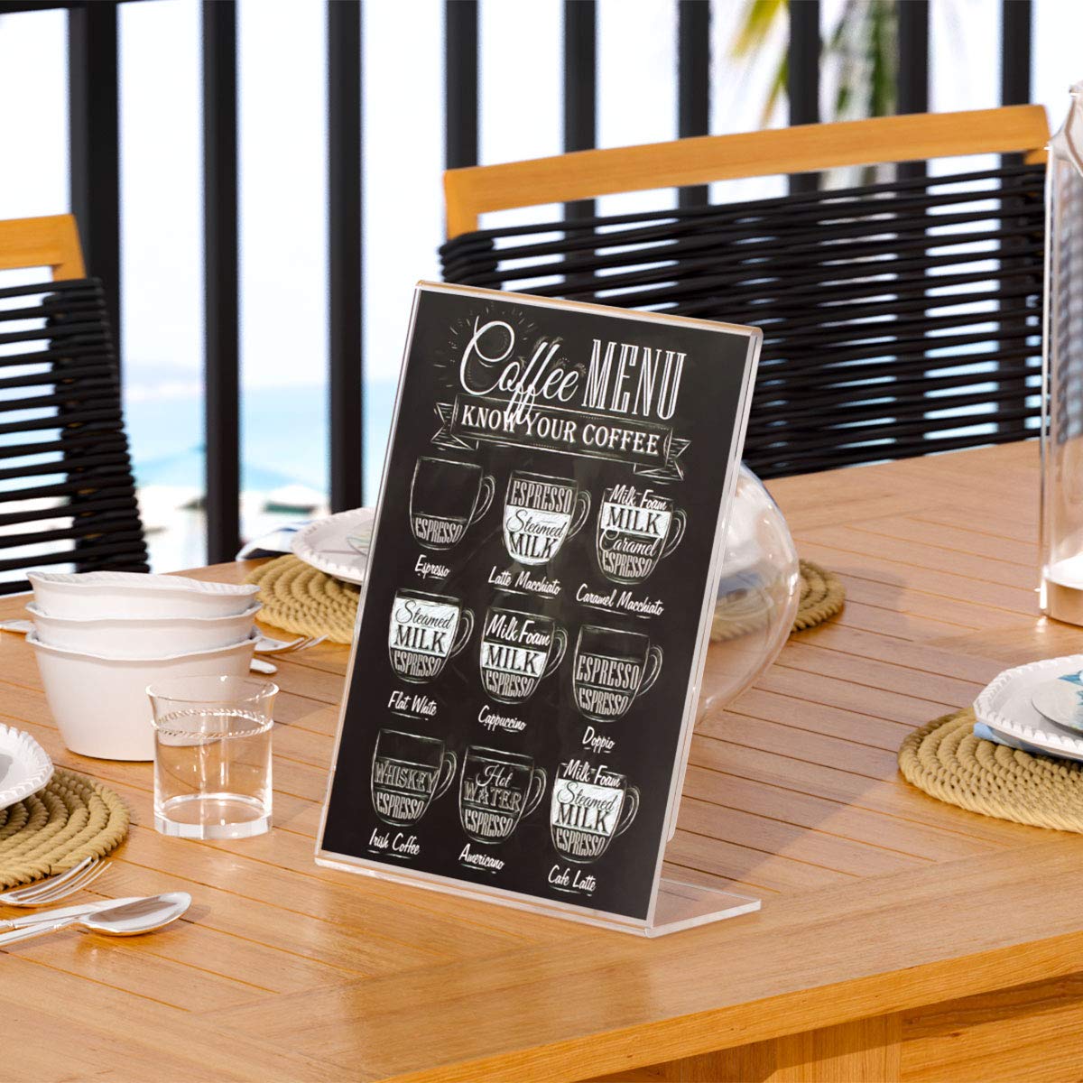 NIUBEE 6Pack 4x6 Inch Clear Acrylic Sign Holders - Vertical Picture Frames, Desktop Flyer & Document Holders, Paper Display Stand for Restaurants, Retail Stores & Office Use