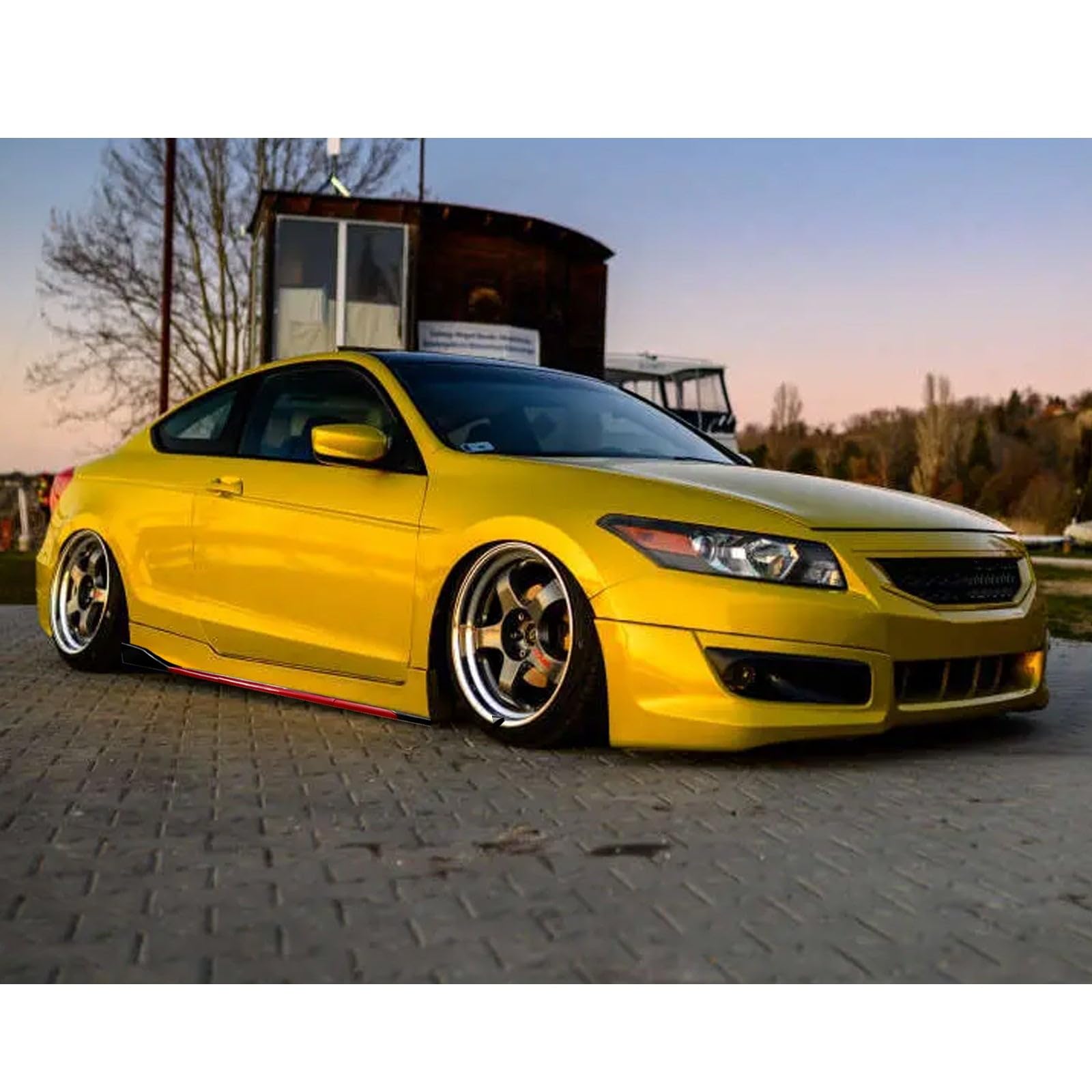 Universal Fit Car Side Skirts - Rocker Panel Protector with Splitter Winglets & Diffuser Bottom Line Extension Body Kit | Durable Automotive Styling Upgrade for Sedans, Coupes & Sports Cars | Street Racing & Show Car Enhancement