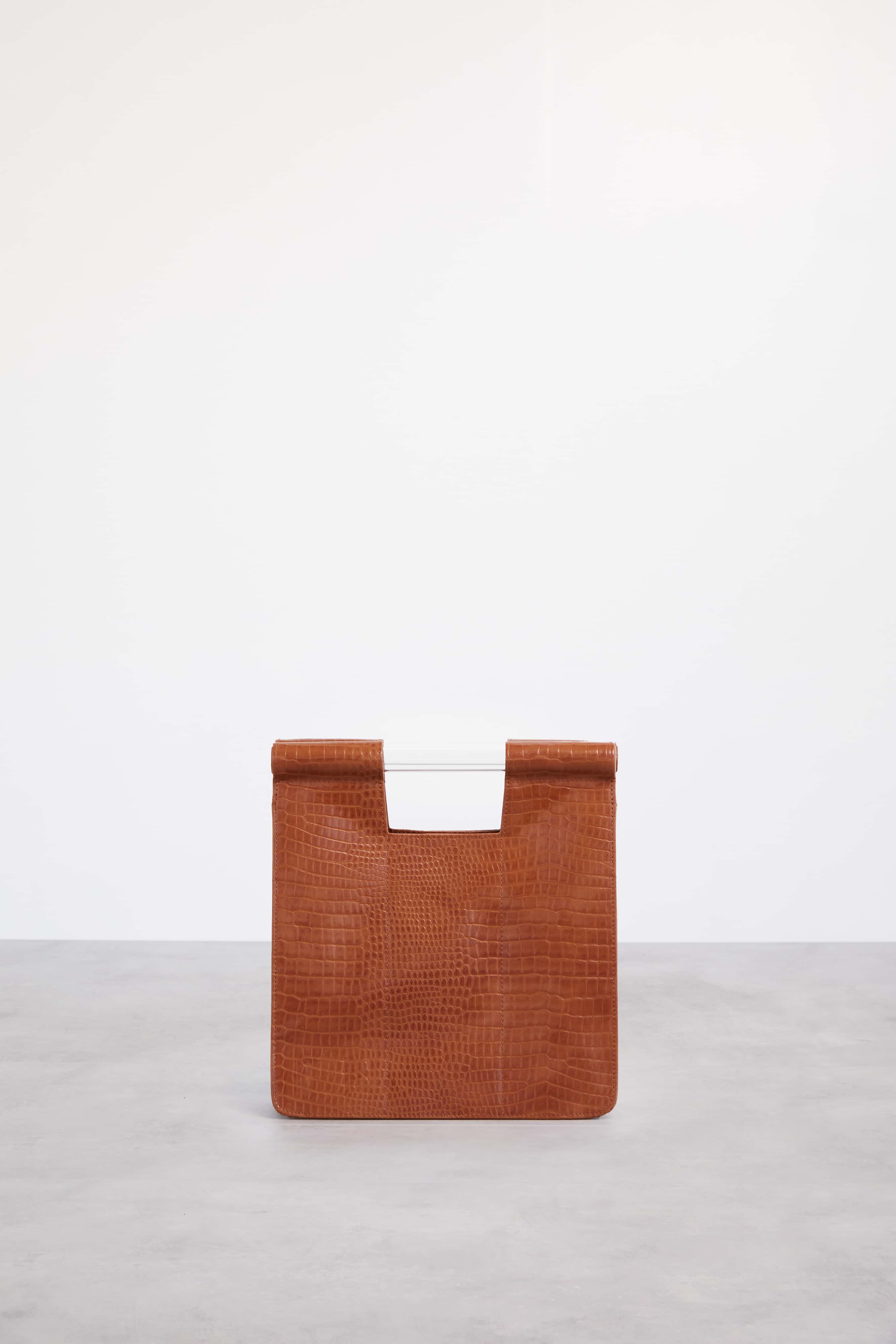 Premium Genuine Leather Crossbody Bag in Elegant Cognac Crocodile Print - Stylish & Functional for Work, Travel & Everyday Use