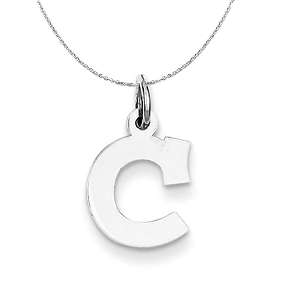 Amanda Initial C Necklace - Silver Block Style for Everyday Elegance