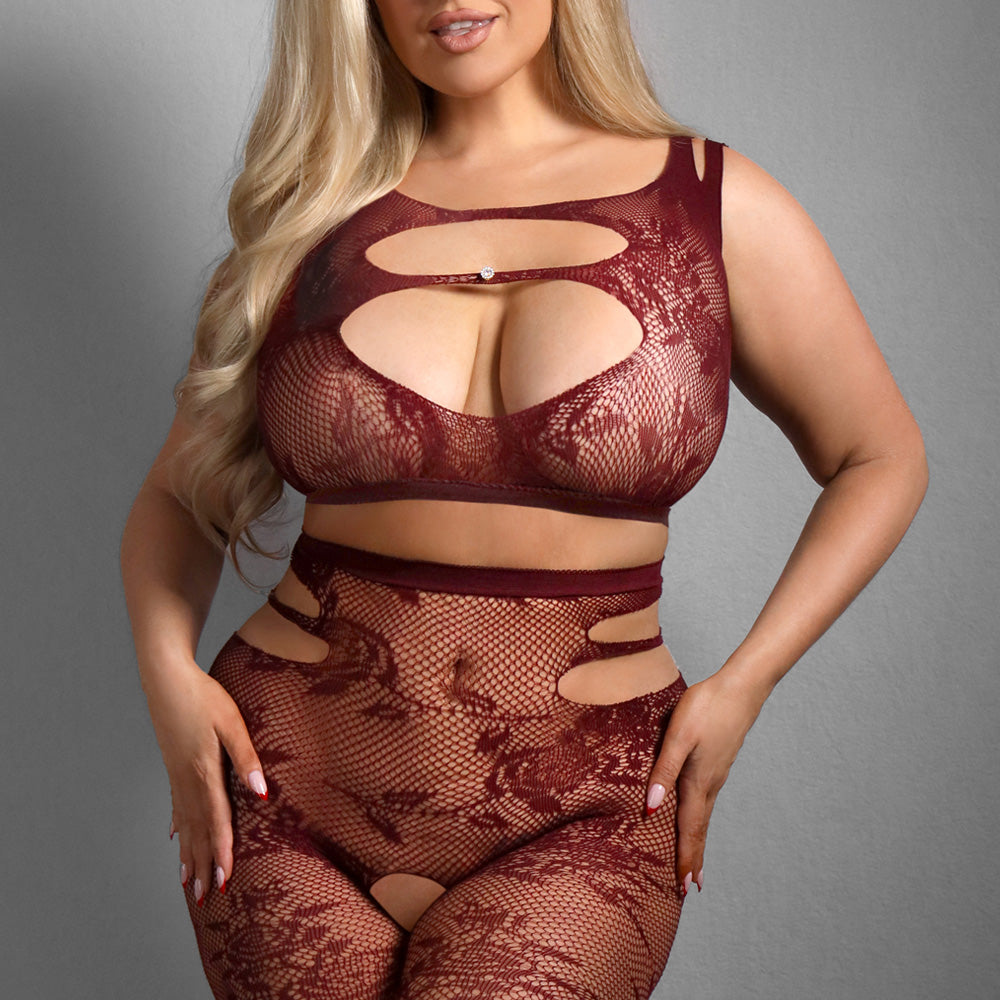 Fantasy Lingerie Set - Undivided Attention Top & Crotchless Leggings for Curvy Women | Sexy Lingerie for Valentine's Day, Boudoir Photography & Romantic Nights