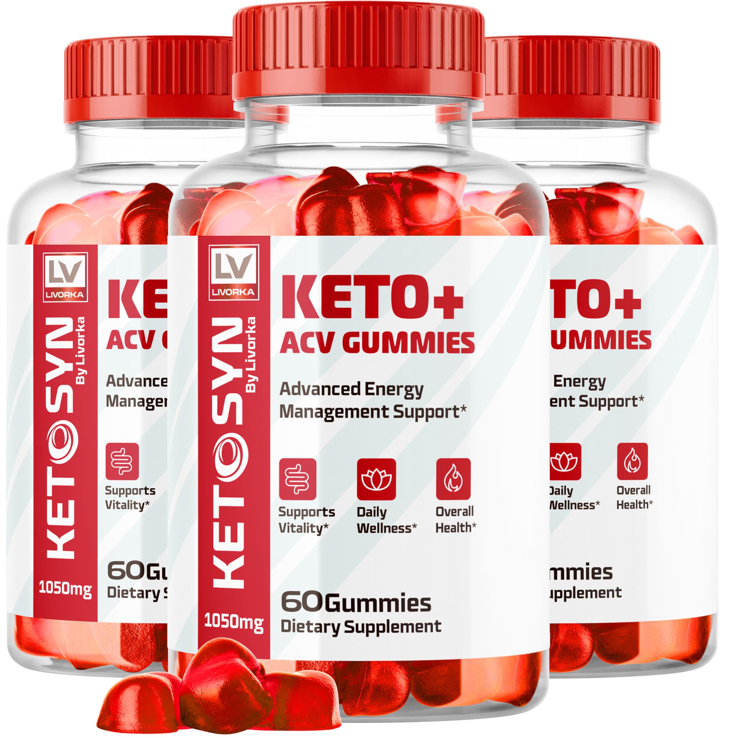 Ketosyn ACV Keto Gummies (3 Pack) - 180 Apple Cider Vinegar Gummies for Weight Loss & Digestive Health - 1050mg per Serving - Supports Ketosis & Metabolism - Perfect for Keto Diet & On-the-Go Wellness