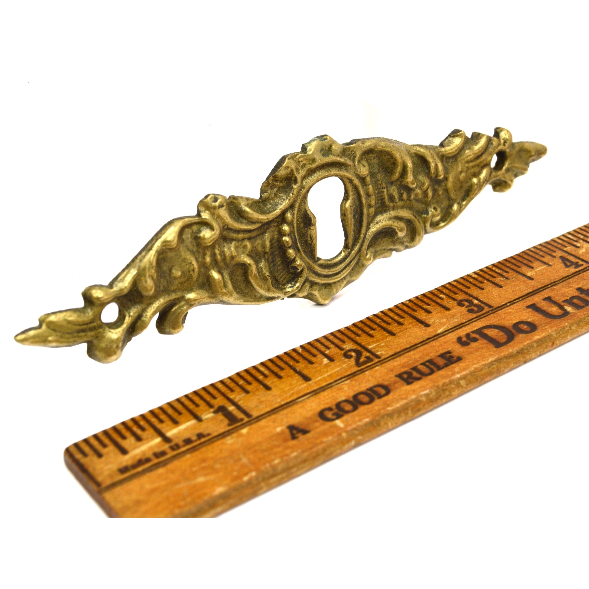 Antique Brass/Bronze Ornate Keyhole Cover - 4 5/8