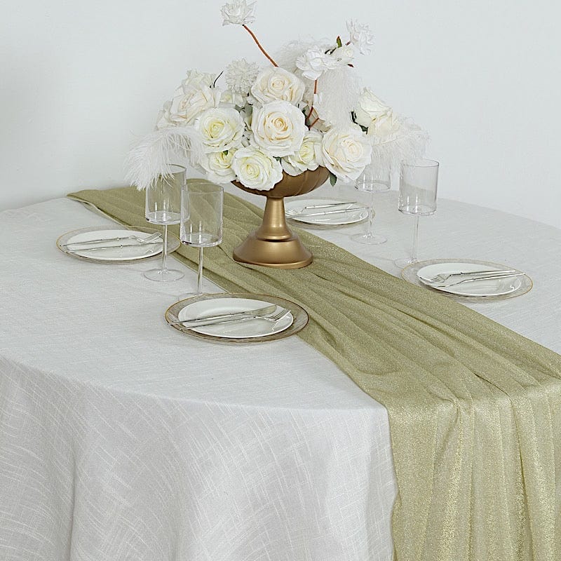 27 x 120 Inch Silver Glitter Table Runner for Wedding, Party, Christmas Decor - Elegant Sparkling Table Cover for Dining Table, Buffet, Dessert Table Decoration