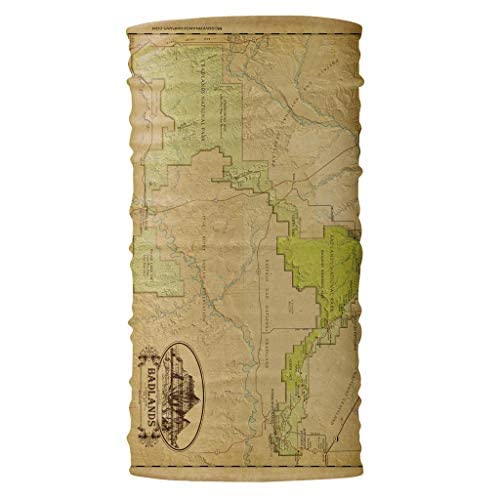 Badlands National Park Map Bandana - Multi-Purpose Bandana for Handkerchief, Face Mask, Headband, Neck Wrap & Scarf | Perfect for Hiking, Camping & Outdoor Adventures
