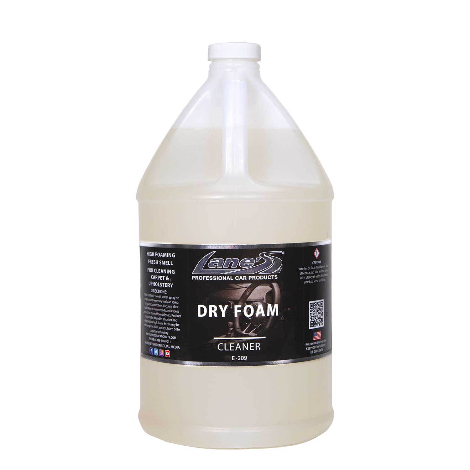 LANE'S Professional Carpet Cleaner Spray & Foam – 1 Gallon Heavy-Duty Stain & Odor Remover for Pets, Kids, and High-Traffic Areas – Deep Cleans Carpets, Upholstery, and Rugs at Home or Office
