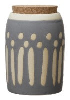 Stylish Debossed Canister with Natural Cork Lid - Perfect for Kitchen Storage, Pantry Organization & Coffee Tea Sugar Containers