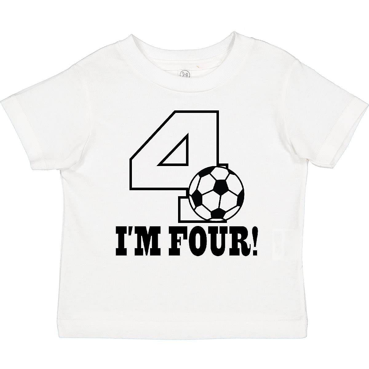Inktastic 4th Birthday Soccer T-Shirt for 4 Year Old Boys & Girls - Fun Toddler Soccer Party Outfit for Birthday Celebrations & Sports Events