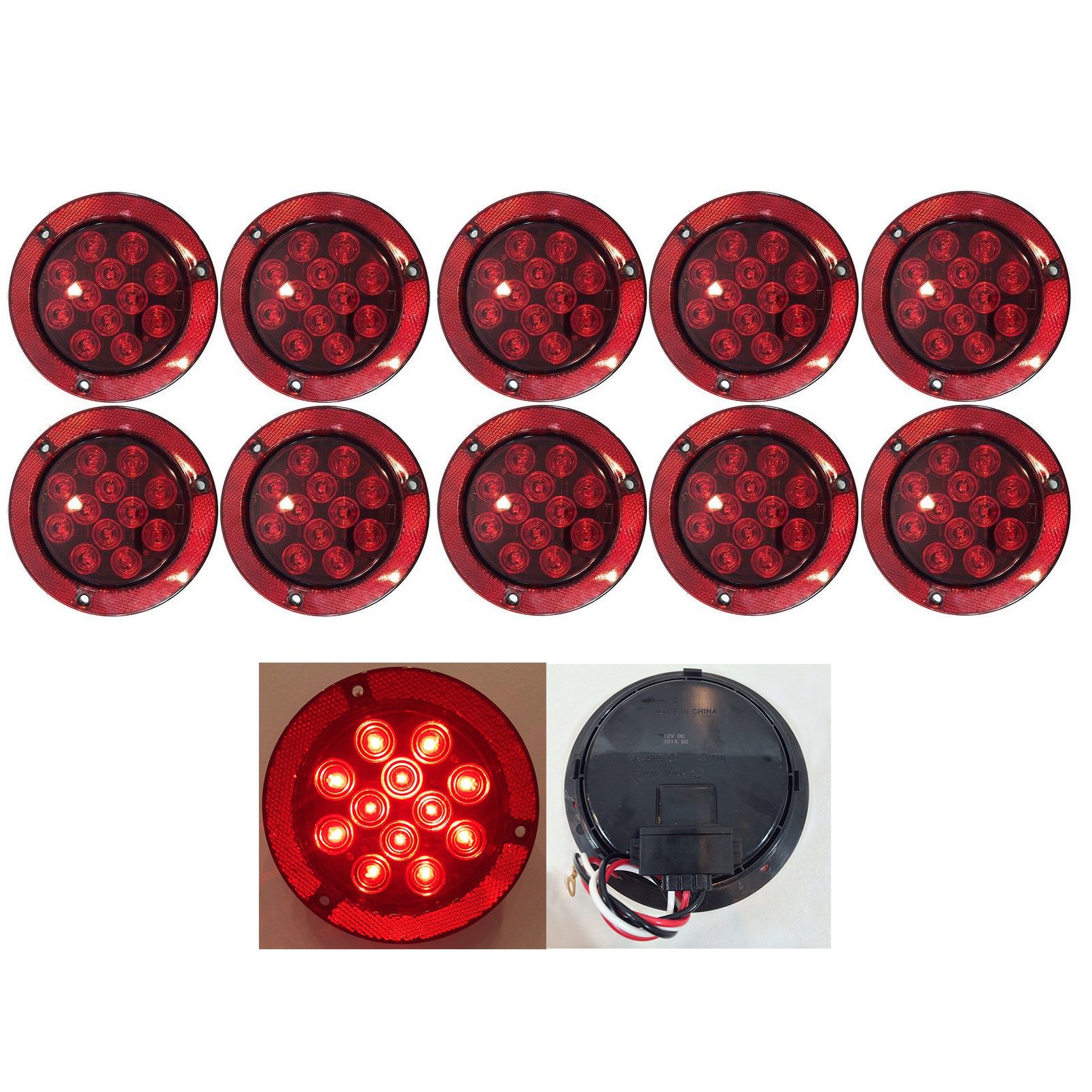12 LED Red Stop Tail Turn Lights - 4