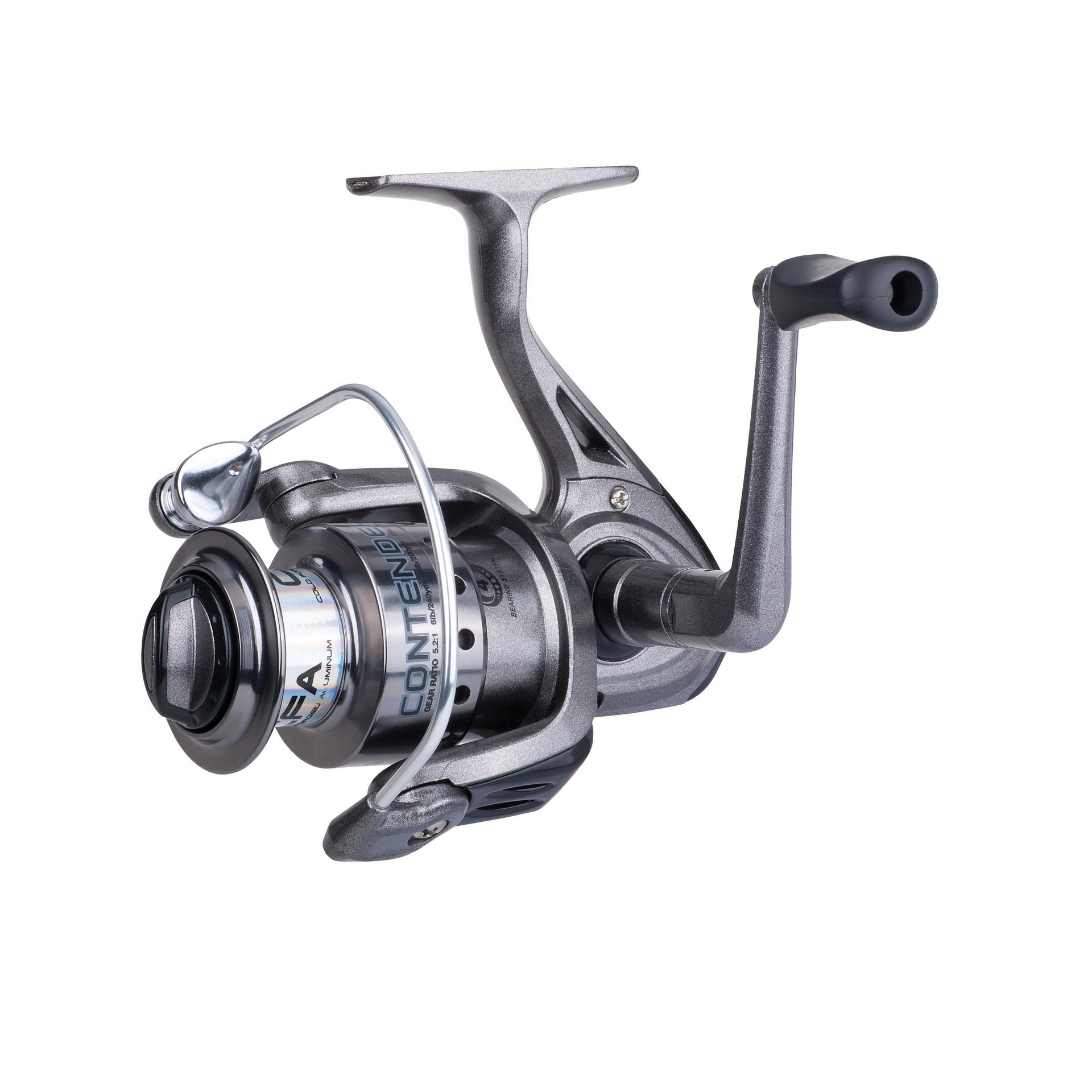 Contender® Spinning Fishing Reel - Silver | Lightweight Saltwater & Freshwater Fishing Gear for Bass, Trout & Walleye | Smooth Drag System for Surf, Pier & Boat Fishing