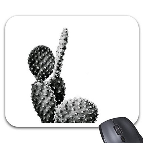 Smity 106 Black & White Cactus Gaming Mouse Pad - Non-Slip Rubber Base Computer Mouse Mat for Office, Gaming & Home Use