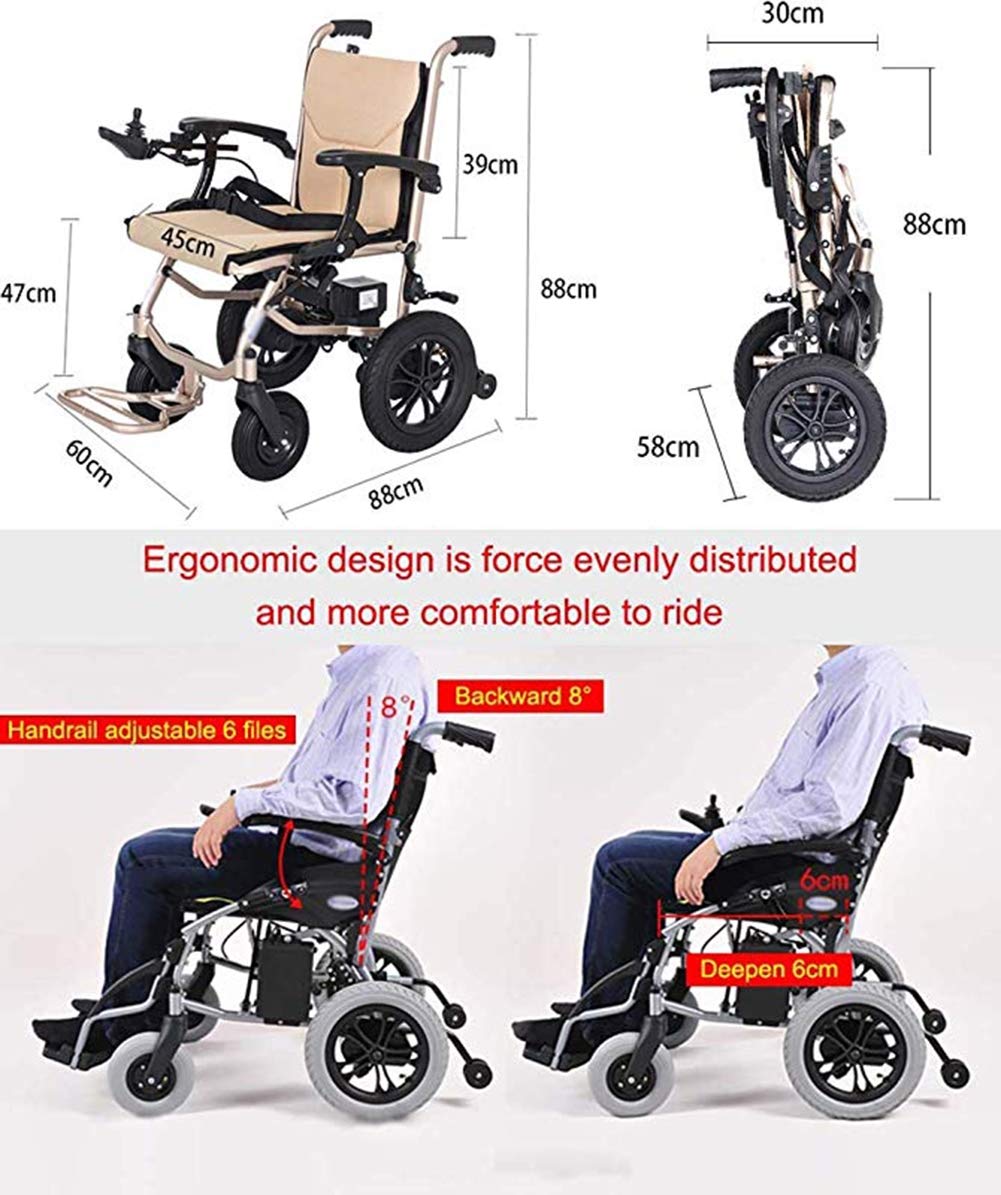Lightweight 14KG Folding Electric Wheelchair for Adults - Dual Function Power & Manual Mobility Chair with Joystick - Heavy Duty Portable Wheelchair for Disabled & Elderly - Ideal for Indoor/Outdoor Use, Travel & Daily Mobility Assistance