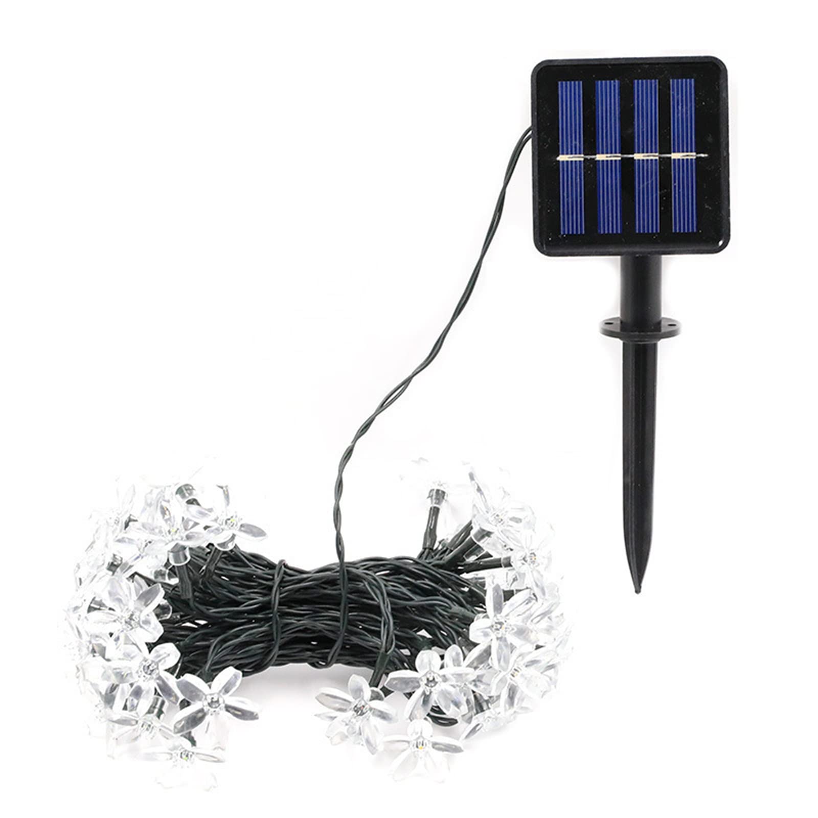 iKenta 20 LED Solar String Lights - 16.4ft Cherry Blossom Fairy Lights for Outdoor & Indoor Decor - Waterproof Wedding, Party, Christmas Lighting - Perfect for Garden, Yard, Patio, Balcony and Wall Decorations (White)