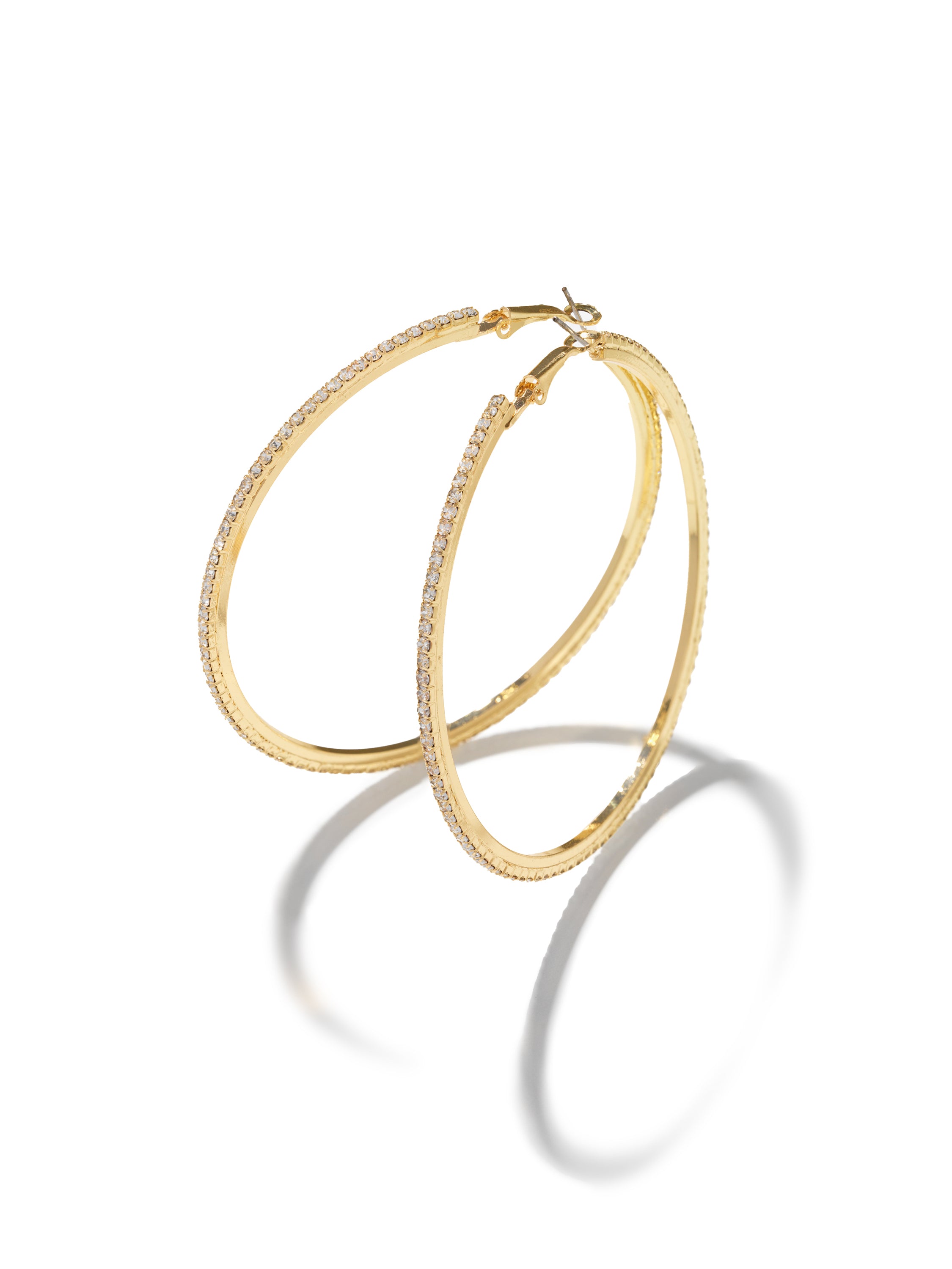 Pavé Large Hoop Earrings for Women - 14K Gold Plated Cubic Zirconia Statement Earrings - Perfect for Parties, Weddings & Everyday Elegance