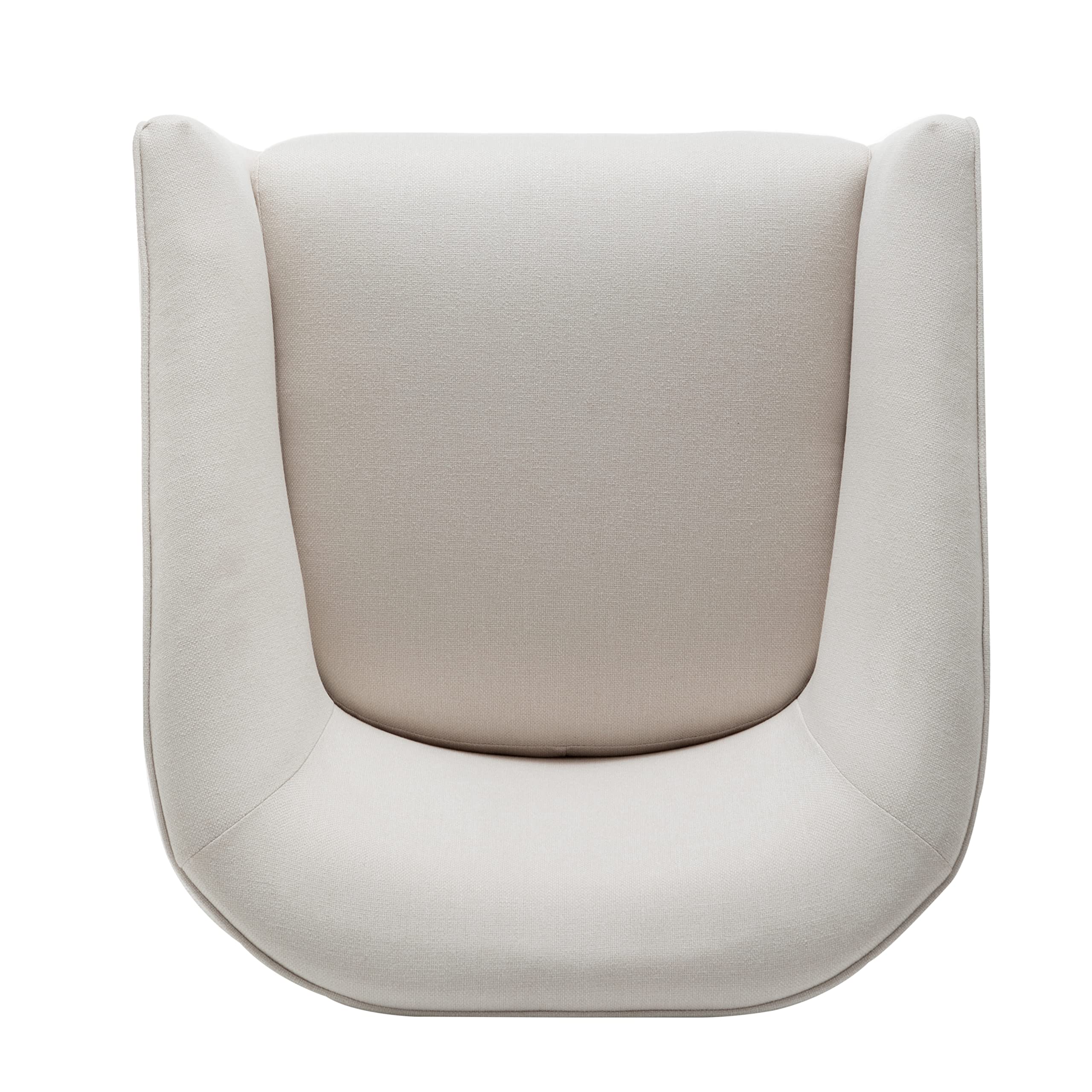 Mid-Century Modern Barrel Accent Chair with Tapered Legs - Cream Fabric Upholstered Lounge Chair for Living Room, Bedroom & Office - Stylish Comfortable Seating for Relaxing & Reading