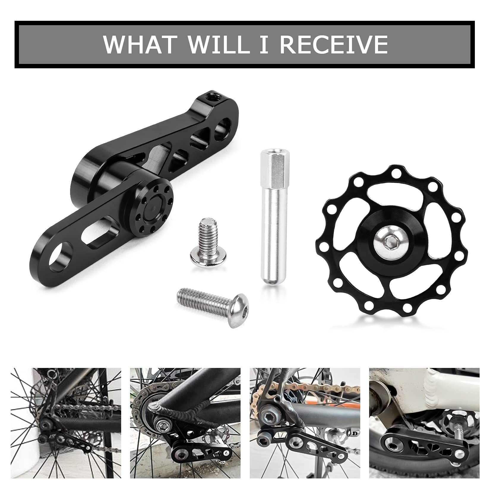 Psler Bike Chain Tensioner with Derailleur Hanger - Bicycle Chain Guide for Folding Bikes - Cycling Tool & Replacement Accessories - Perfect for Commuting, Mountain Biking & Urban Cycling